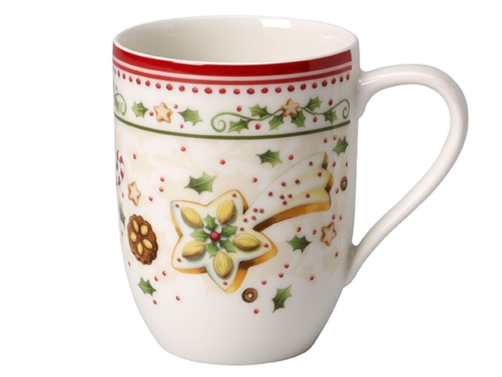 Villeroy & Boch Becher Winter Bakery Delight Becher mit Henkel Sternsch., Premium Porcelain