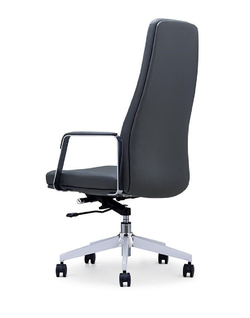 Xlmoebel Sessel Luxuriöser Drehstuhl aus grauem Leder mit bequemer Polsterung (Büro Sessel), Hergestellt in Europa