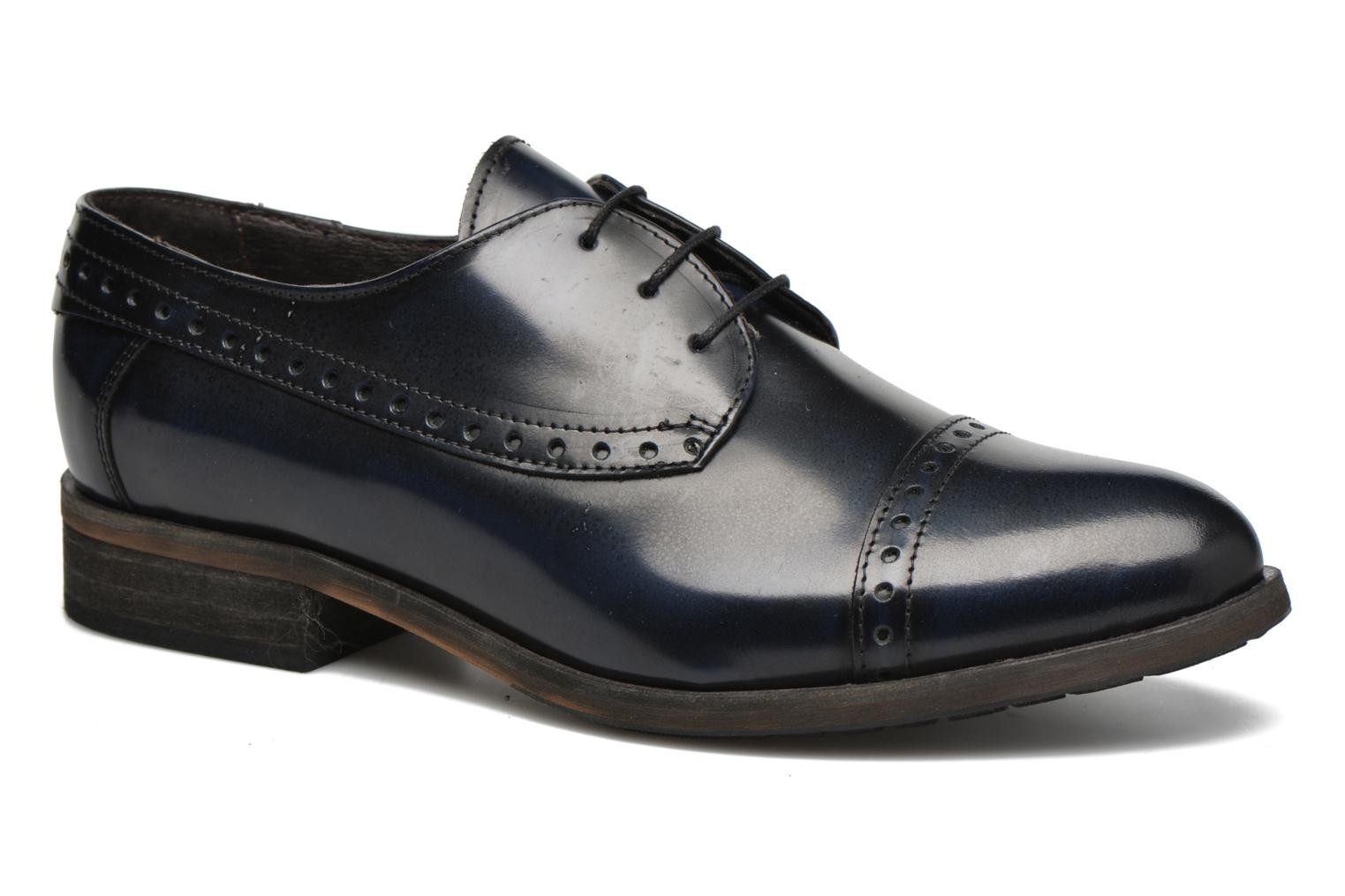 DKODE Sally Slipper Halbschuhe Schnur Deep navy blau Leder Schnürschuh Fällt klein aus