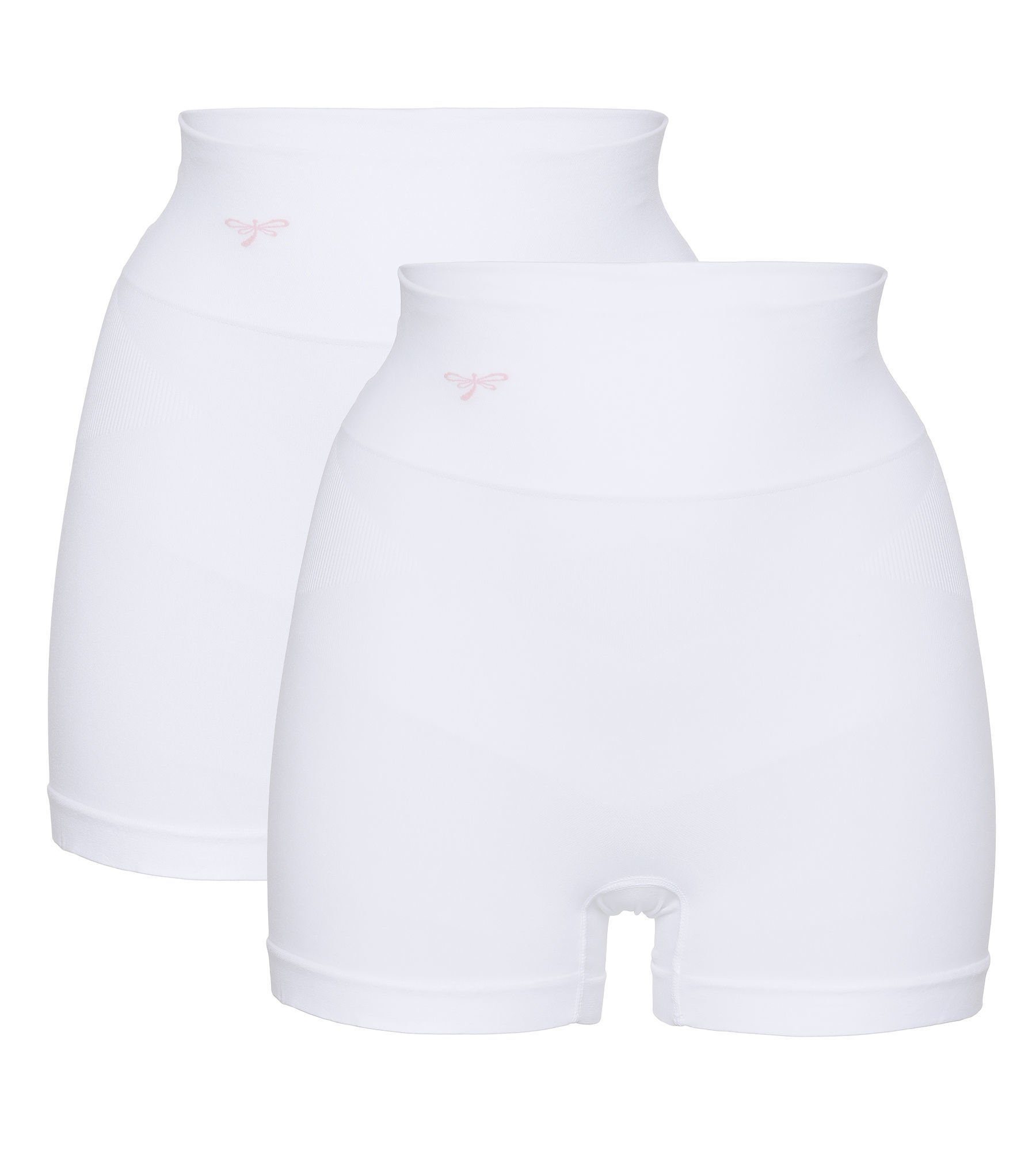 2-teilig) elastisch Shape Lüftungszonen Shapingpants mit (2er-Set, Hotpants weiß Pure