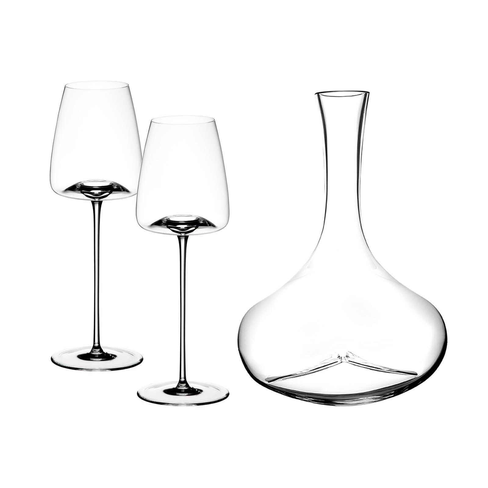 ZIEHER Glas Vision + Dekanter, Pebble Fresh + Weingläser Glas