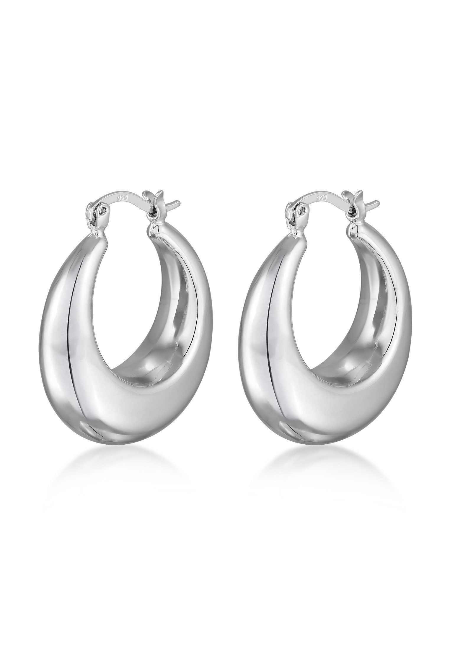 Elli Paar Creolen Creolen Bügelverschluss Silberfarben