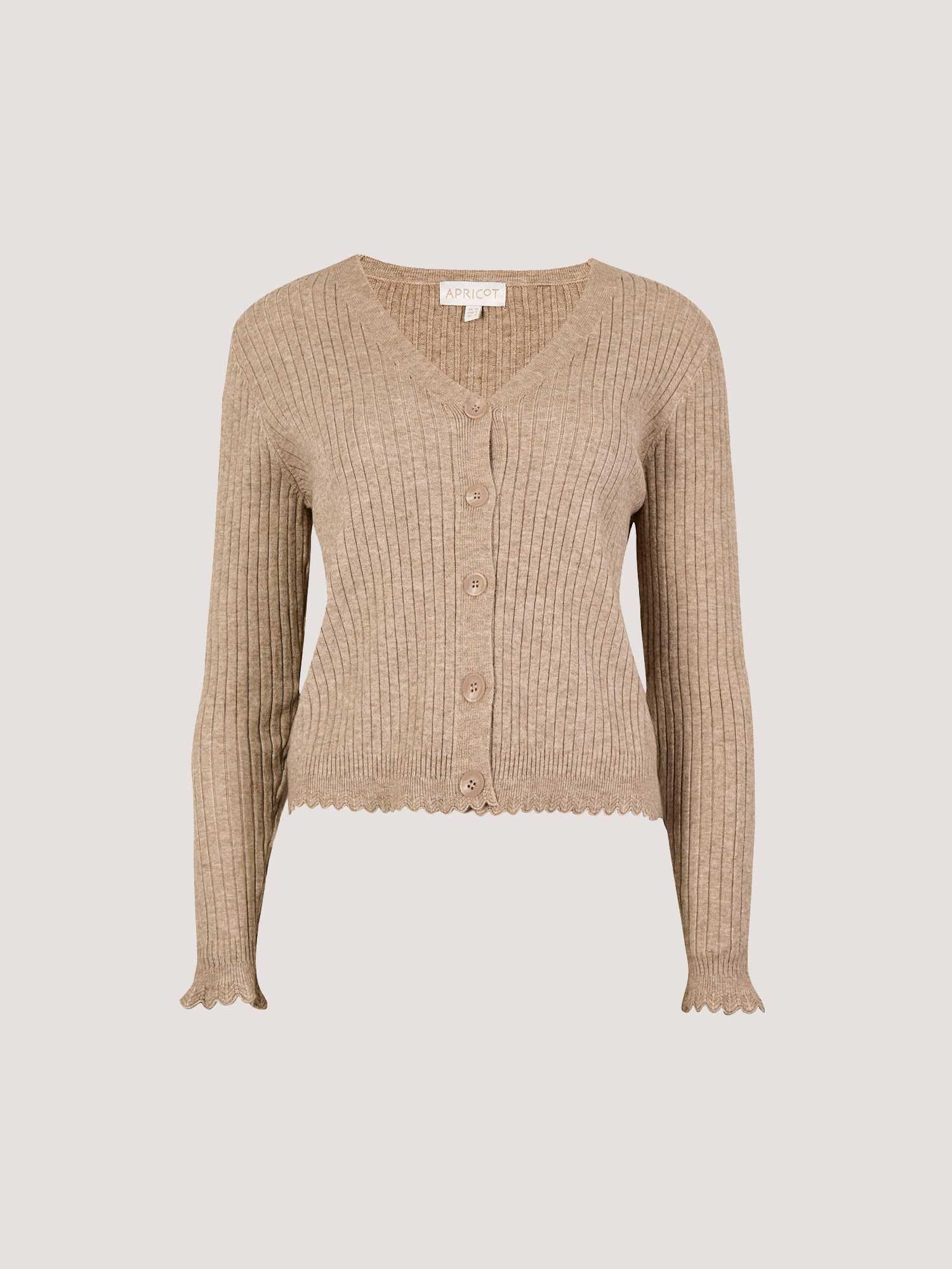 Cardigan Gerippte Strickjacke mit Wellenkante