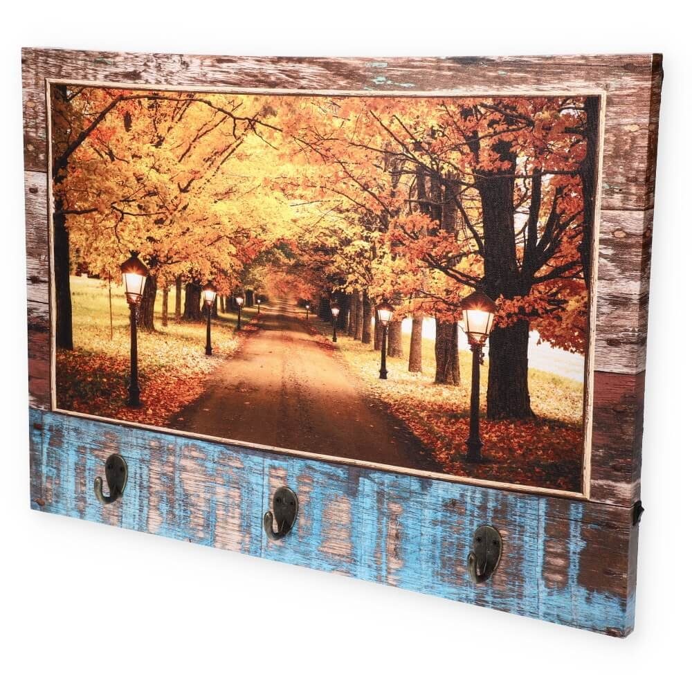 GarPet Schlüsselbrett LED Schlüsselboard Flur Leinwand Holz Schlüssel Brett günstig online kaufen