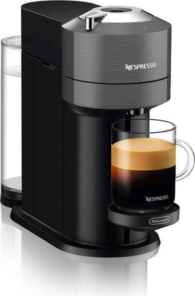 Nespresso Kapselmaschine Vertuo Next ENV 120.GY von DeLonghi, Dark Grey, inkl. Aeroccino Milchaufschäumer im Wert von UVP € 75,-