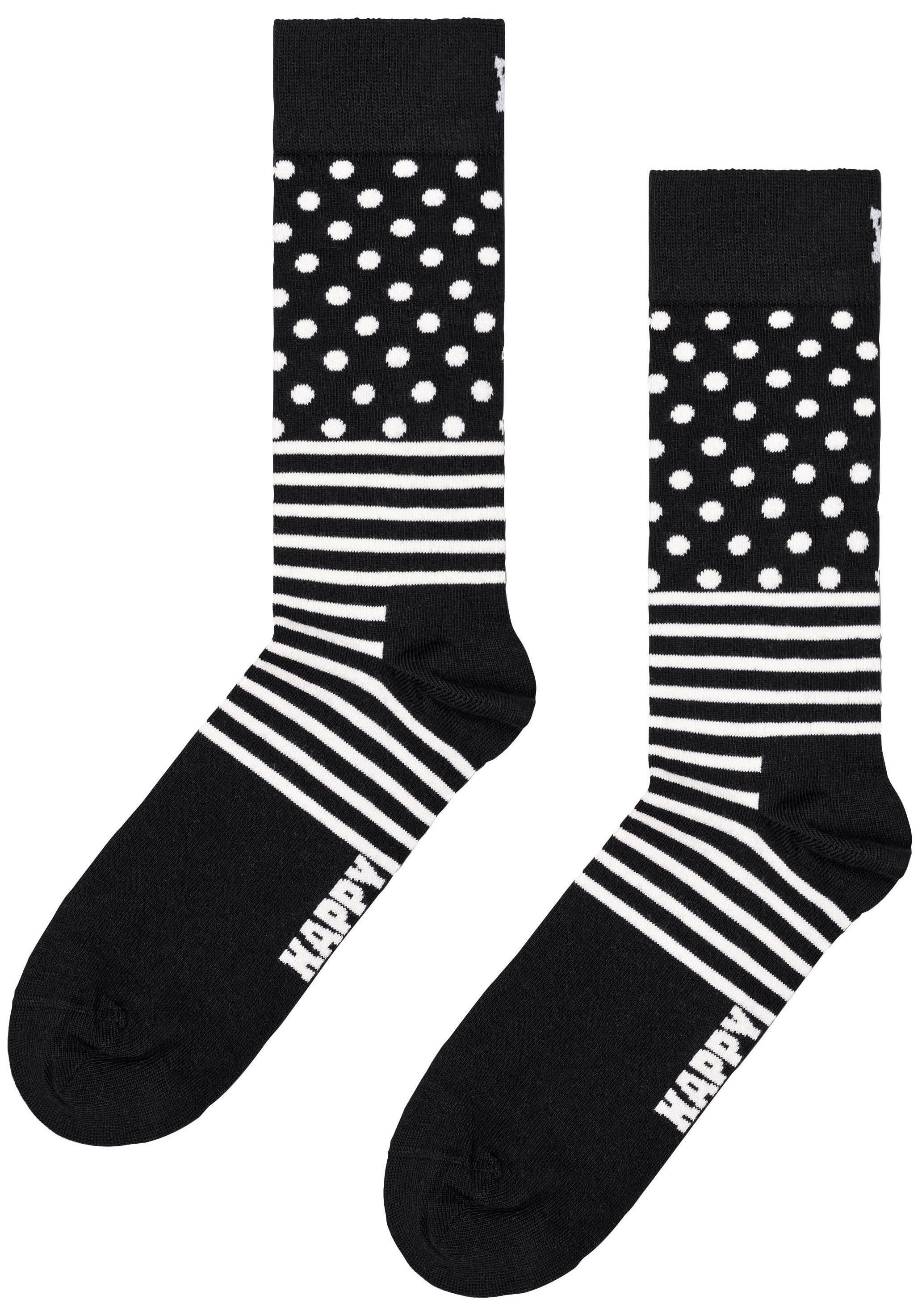 Gift Classic 4-Paar) grey dark & Black Socken Set White Happy Socks (Packung, Socks