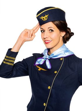 Maskworld Kostüm Stewardess Uniform Kostüm, Vierteiliges Kostüm für Flugbegleiterinnen von MASKWORLD