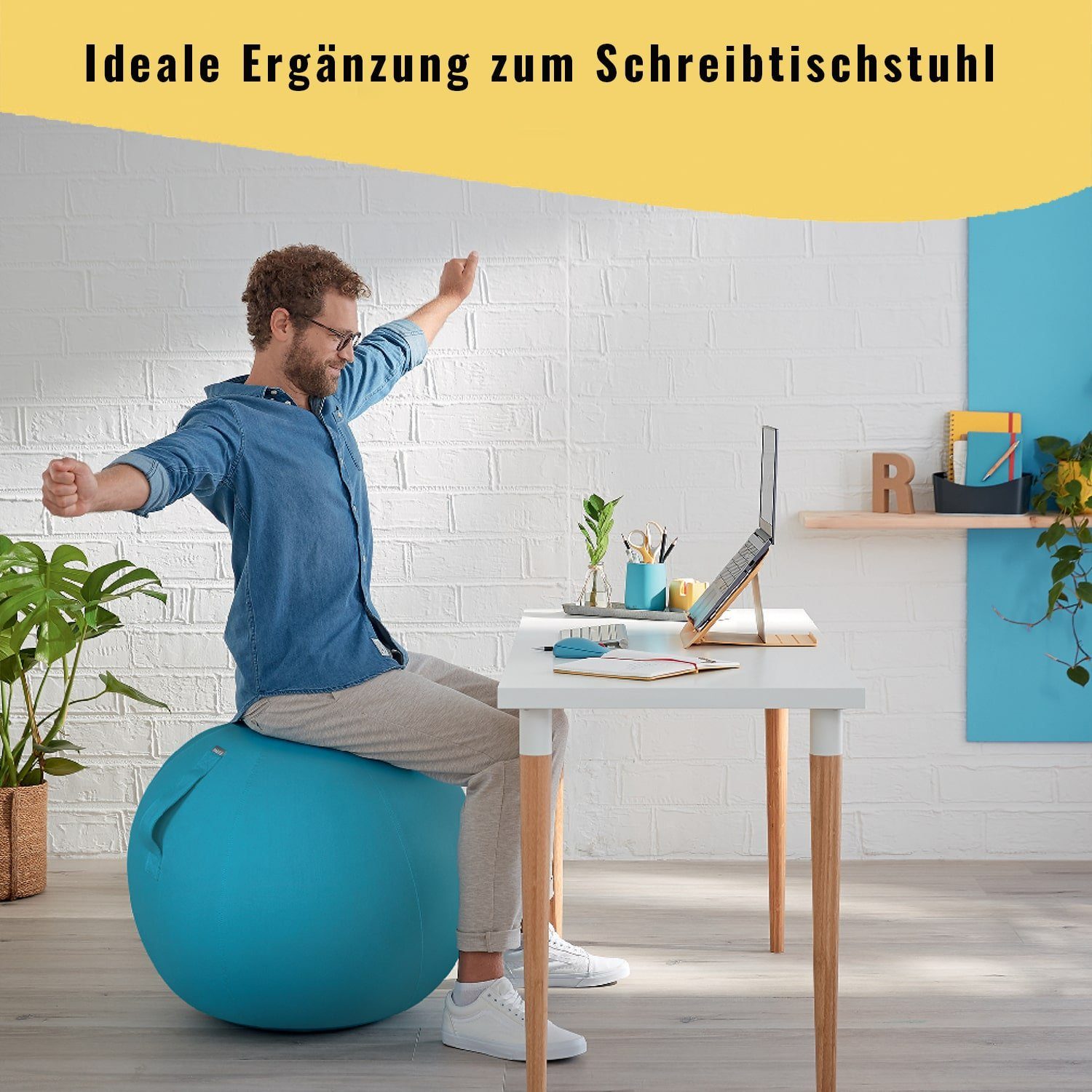 LEITZ Sitzball »Ergo« (Medizinball inkl. Pumpe, für Büro & HomeOffice),  ergonomischer Gymnastikball