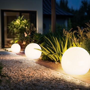 etc-shop LED Wandstrahler, Außen Kugel dimmbar Wifi APP Alexa Google Home Garten