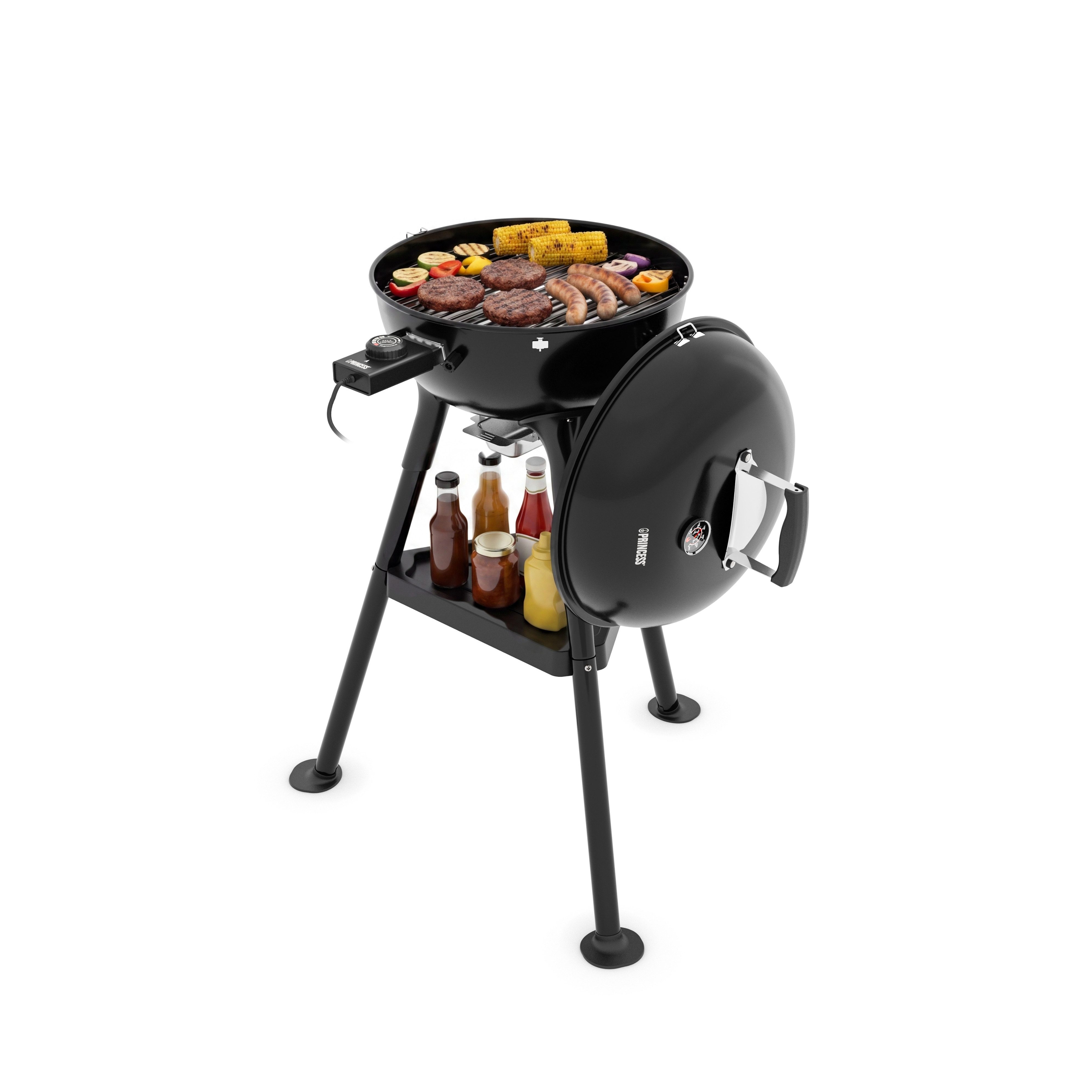 PRINCESS Elektrogrill 01.112270.01.001, 2000 W, Ständer - Emaillegrillrost