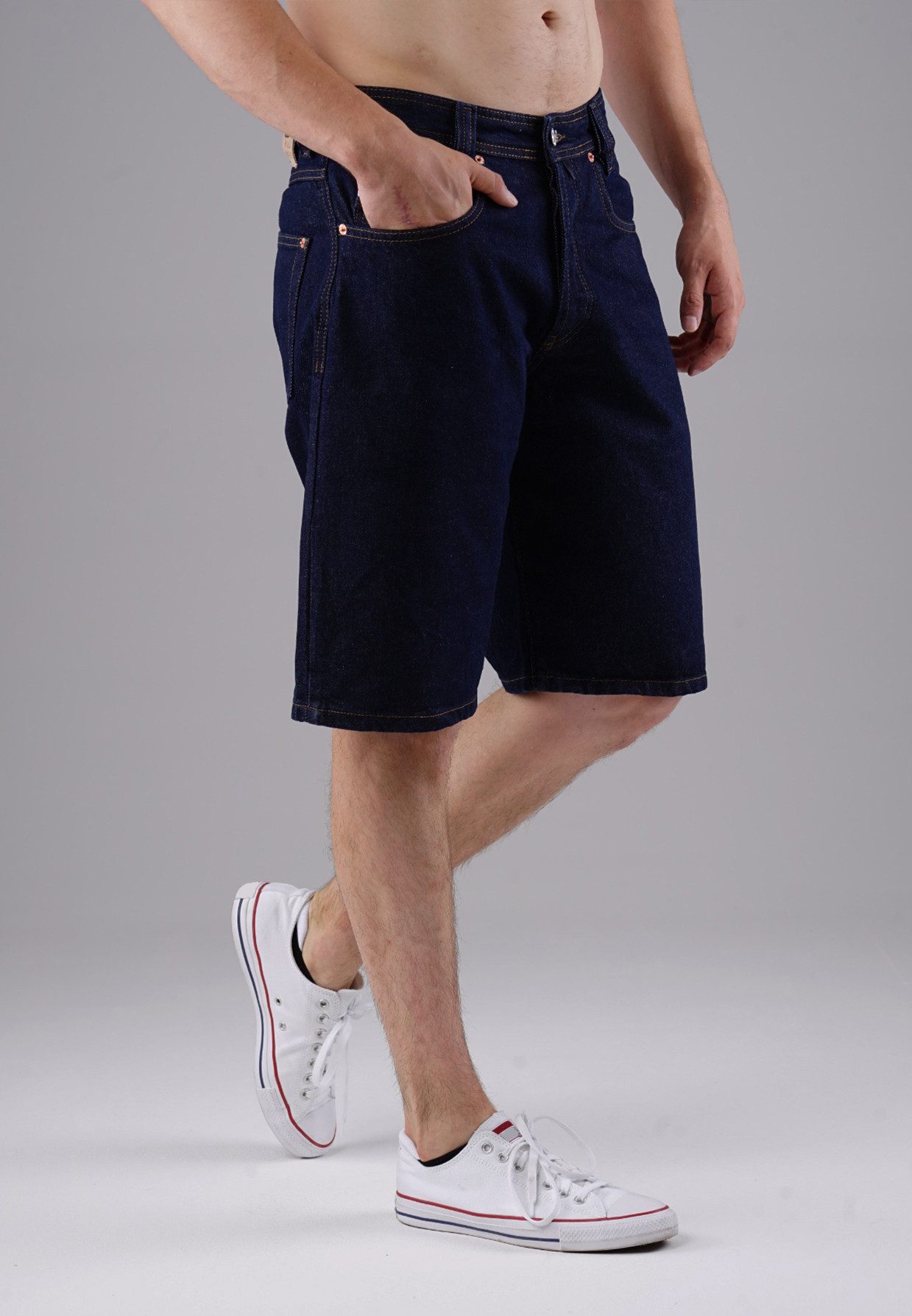 PICALDI Jeans Jeansshorts Zicco 471 Indigo - Relaxed Fit Rinsed Raw Indigo (1-tlg) Deep Indigo Look