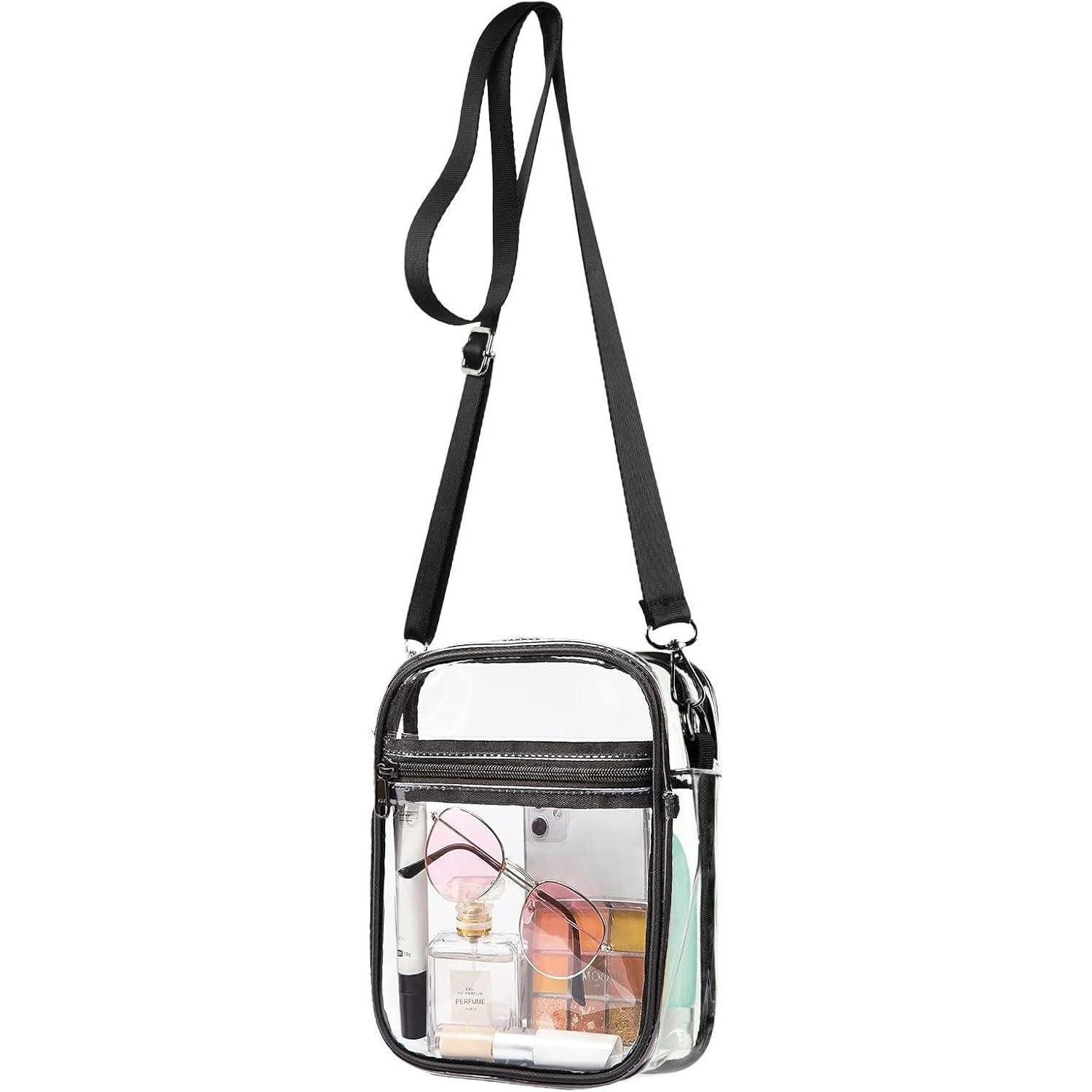 LuxusKollektion Umhängetasche Umhängetasche transparent PVC wasserdicht Riemen Konzerte D-schwarz-m