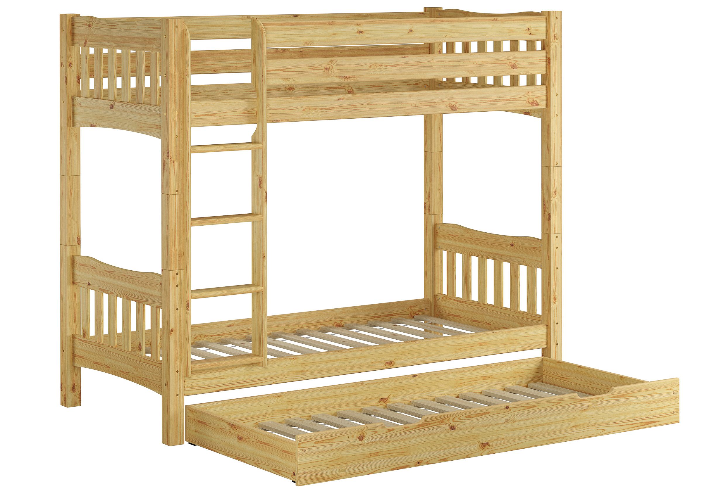 ERST-HOLZ Etagenbett Etagenbett Kiefer 90 x 200 cm für Erwachsene Kiefer Massiv