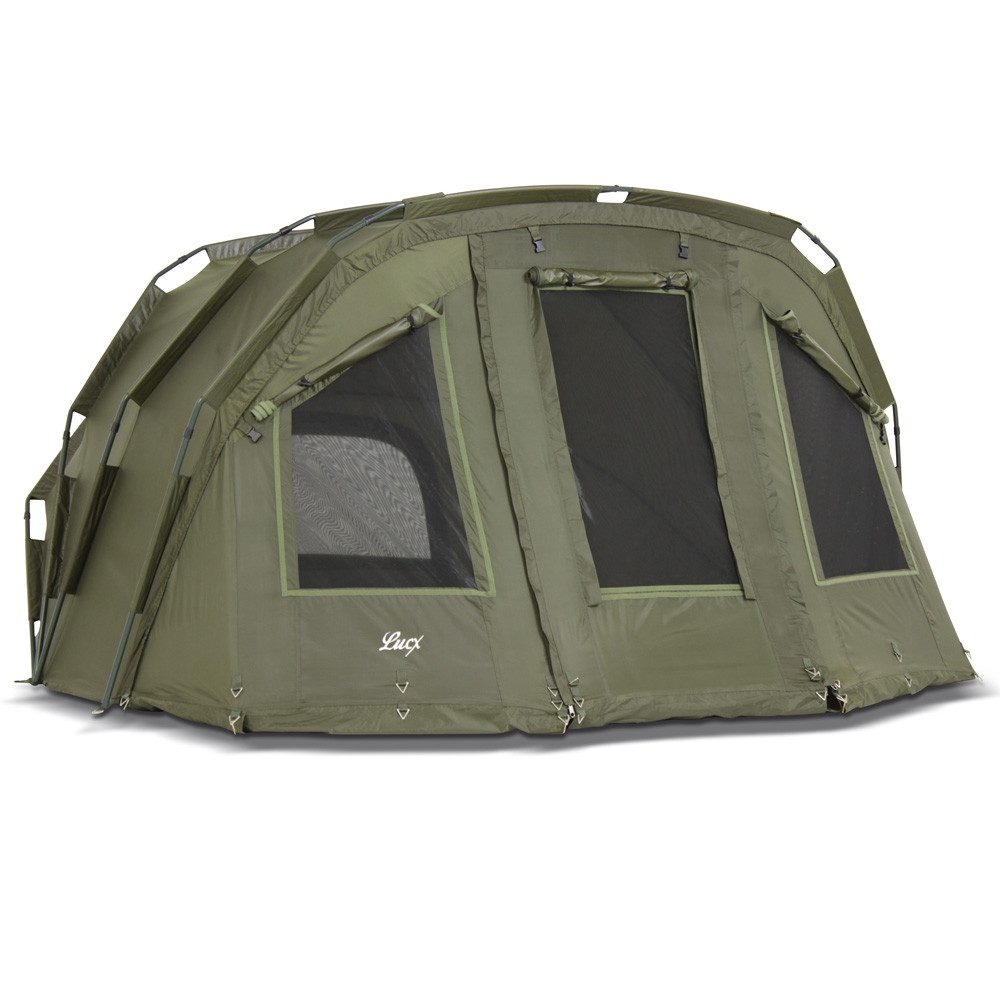 Lucx Angelzelt Tiger Karpfenzelt + Überwurf Bivvy, Personen: 3 (Komplett-Set)