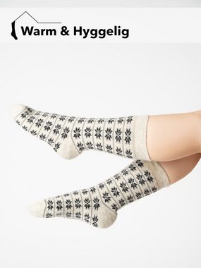 HomeOfSocks Norwegersocken Skandinavische Wollsocke "Dänemark" Nordic Kuschelsocken Aus 80% Wolle dicke strapazierfähige Socken mit hohem Wollanteil und Dänemark Design