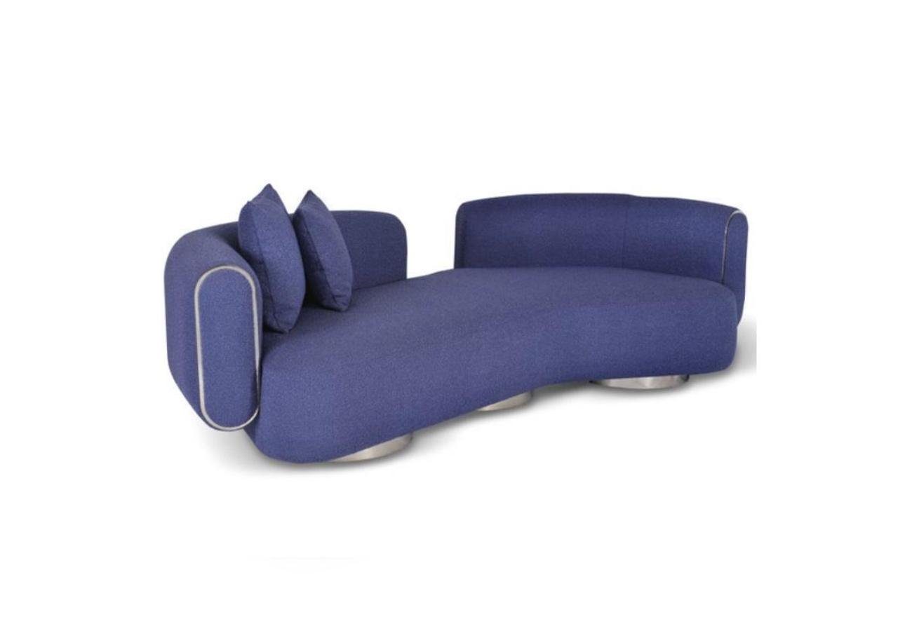 JVmoebel 3-Sitzer Blauer Dreisitzer 3 Made Teile, Couch Sitzmöbel in Europa Sitzer Wohnzimmer, Moderne 1