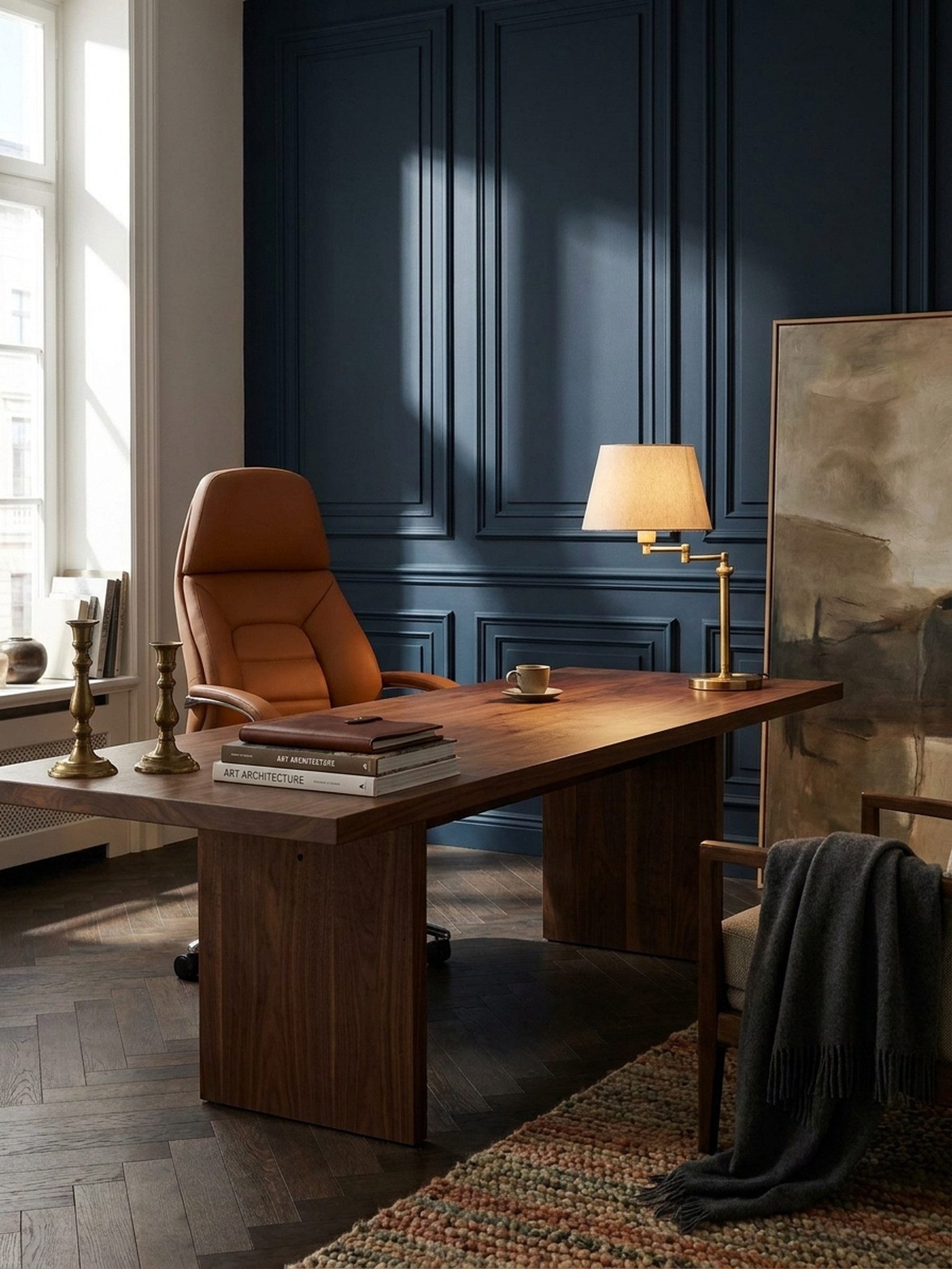 KADIMA DESIGN Chefsessel Designer Bürostuhl Bezug Echtleder Caramel Schreibtischstuhl bis 120 (kg, XXL Design Chefsessel höhenverstellbar, Drehstuhl ergonomisch mit), Armlehnen & hoher Rückenlehne, Wippfunktion