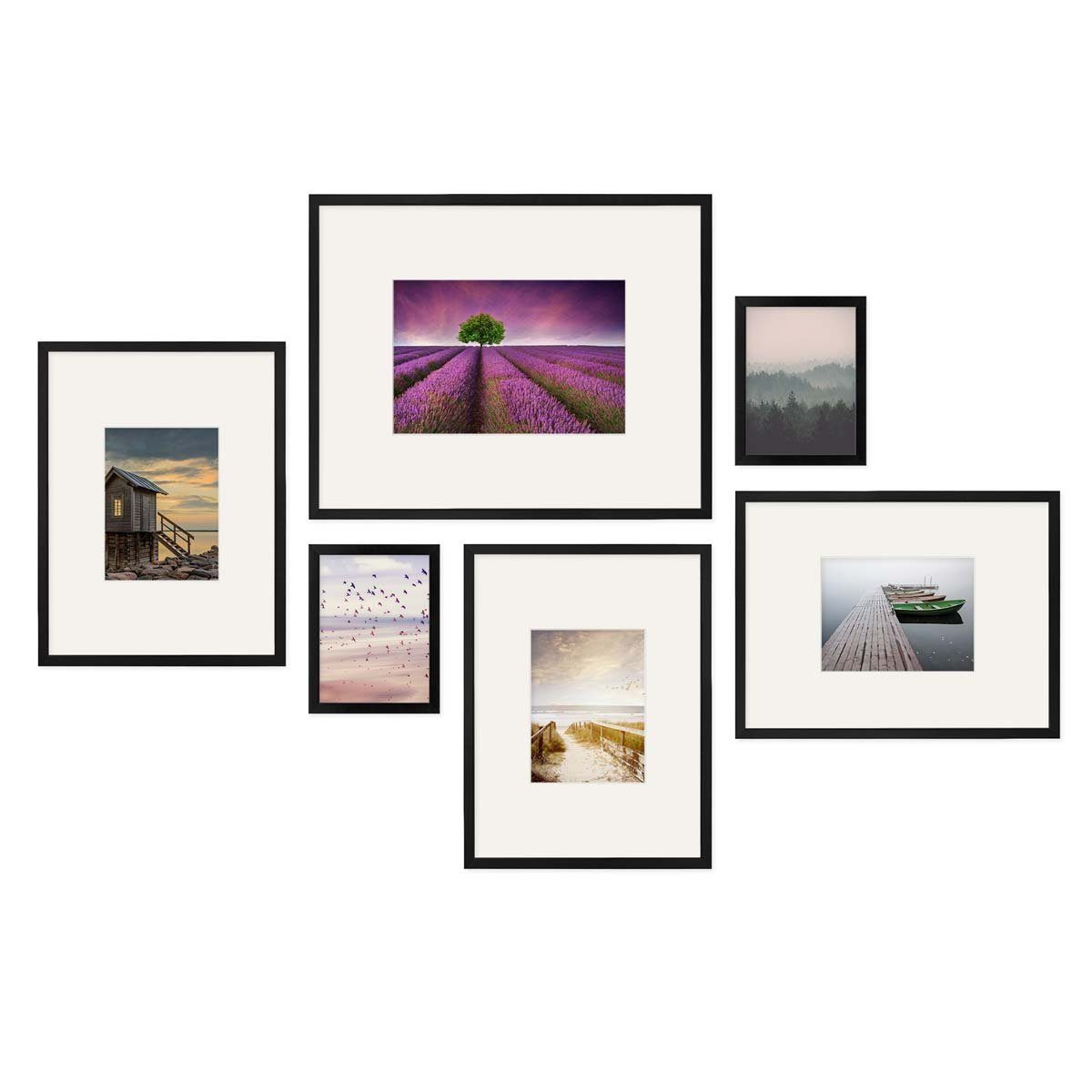 PHOTOLINI Bilderrahmen 6er Set Modern Schmal günstig online kaufen