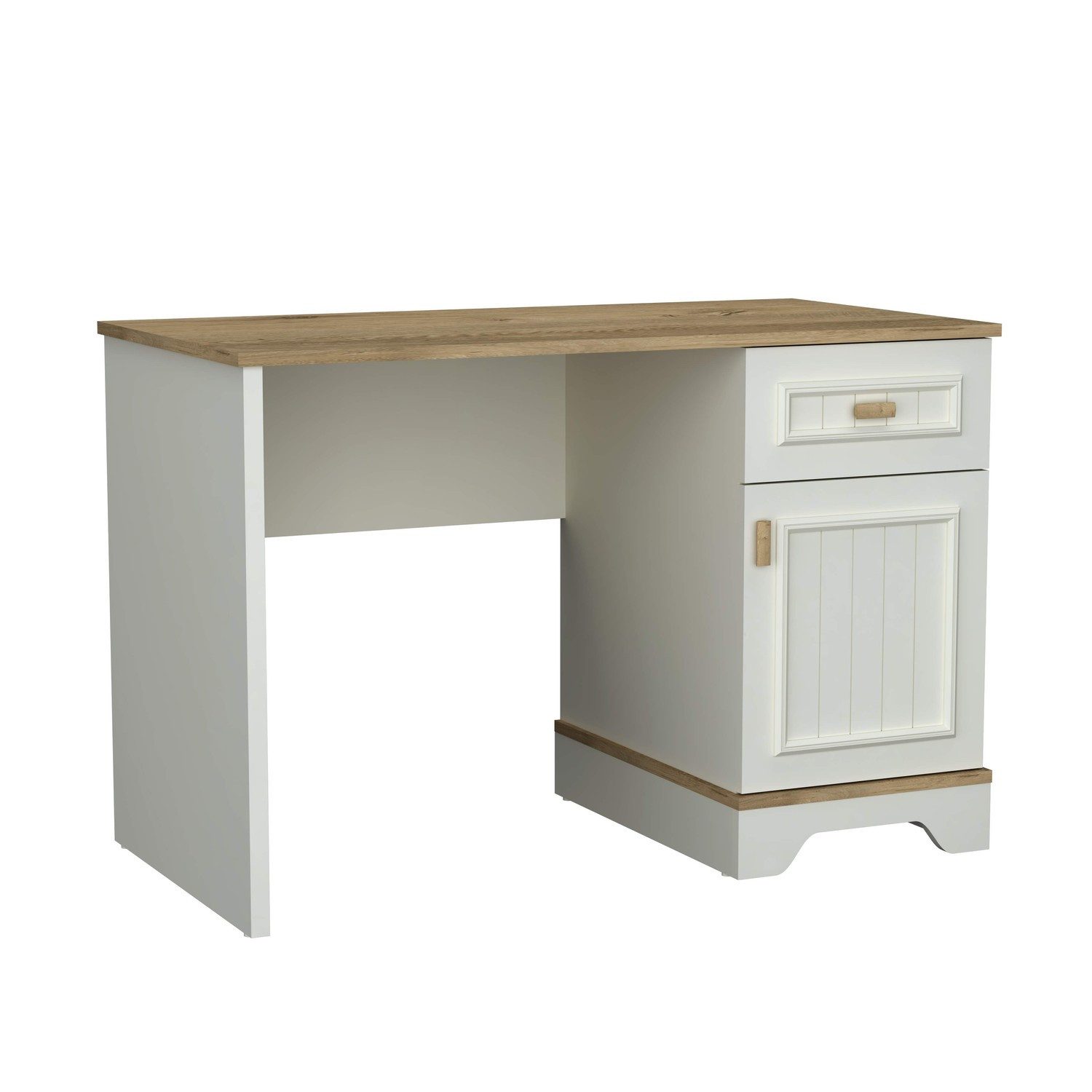 Natur24 Schreibtisch Schreibtisch in Beige Farbe