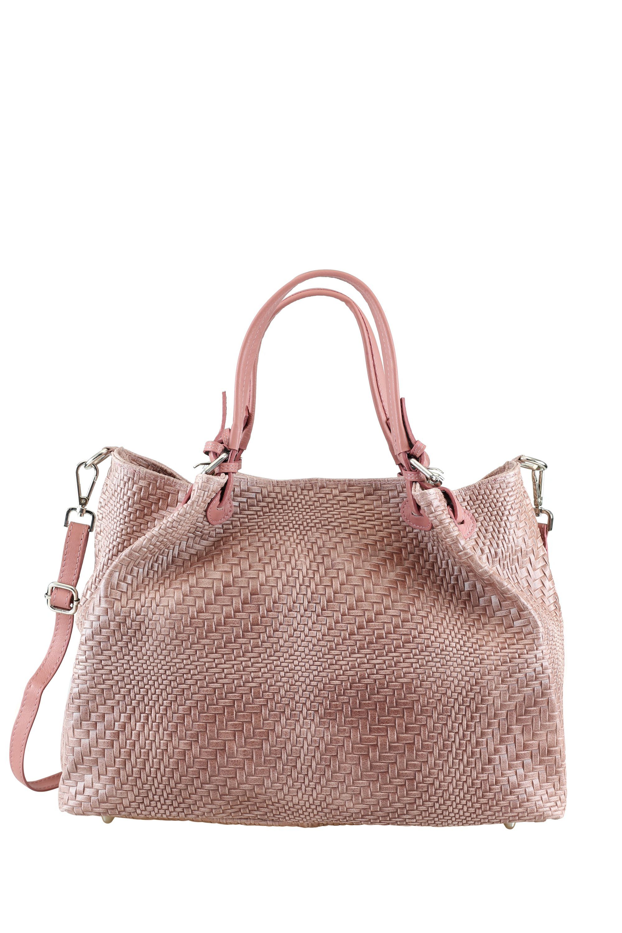 COLLEZIONE ALESSANDRO Schultertasche Roomi, in modischer Flechtoptik rosa