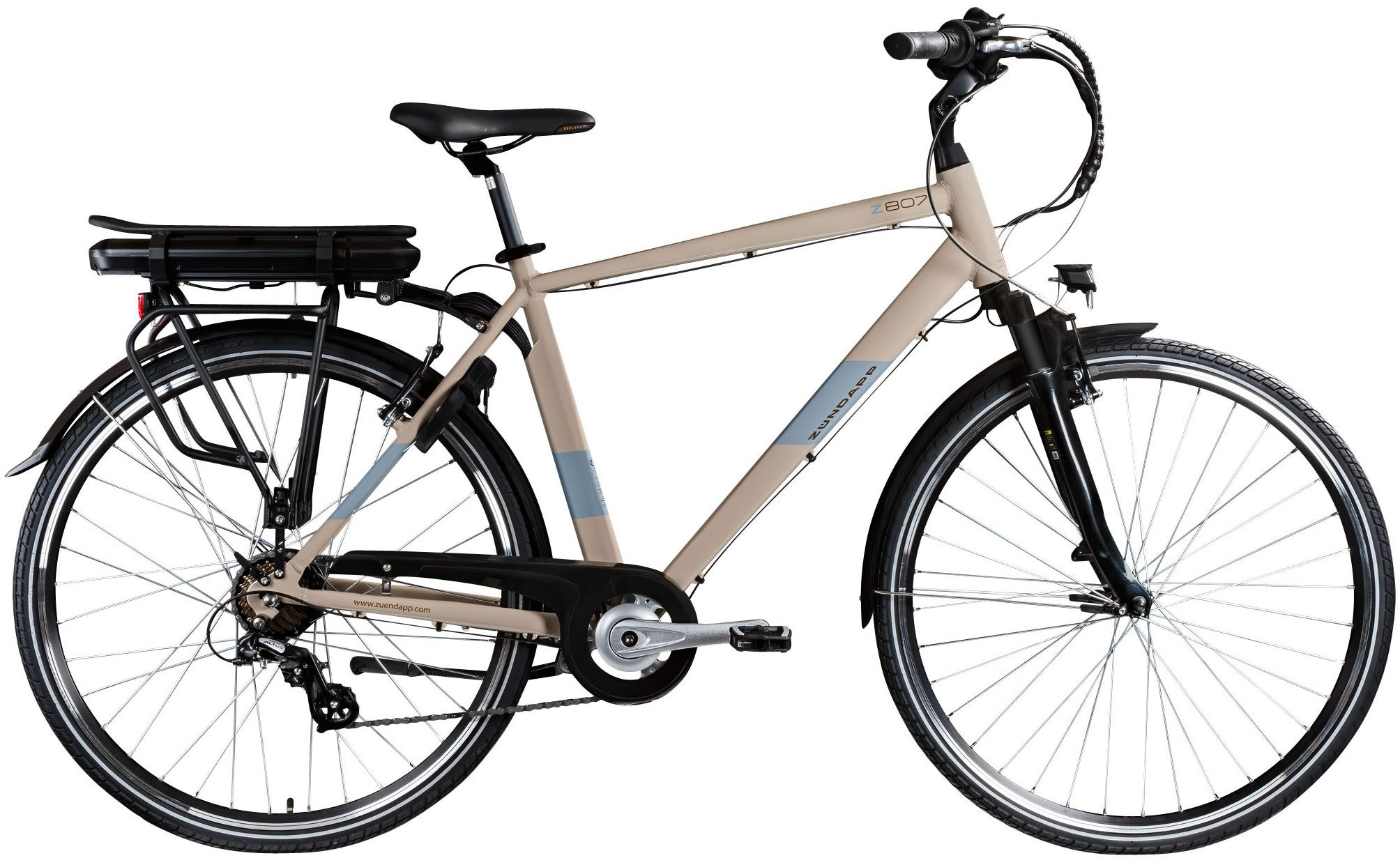 Zündapp E-Bike Trekkingrad Z807, 7 Gang Shimano Altus Schaltwerk, Kettenschaltung, Heckmotor, 468 Wh