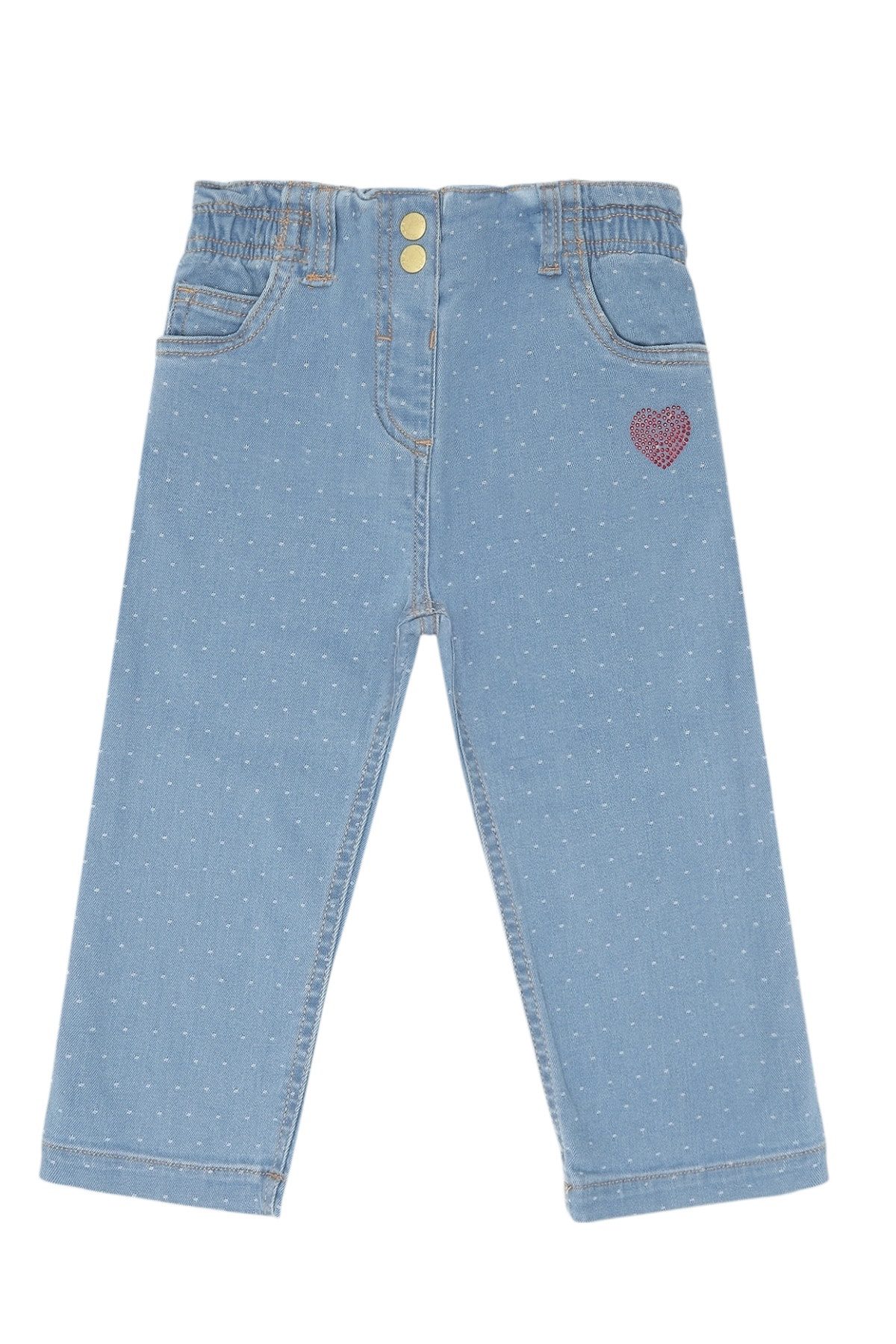 Hust & Claire Gerade Jeans Theresa Dotty Denim (1-tlg) Mädchen Jeans Theresa Dotty Denim mit Herzmotiv – Blue Denim