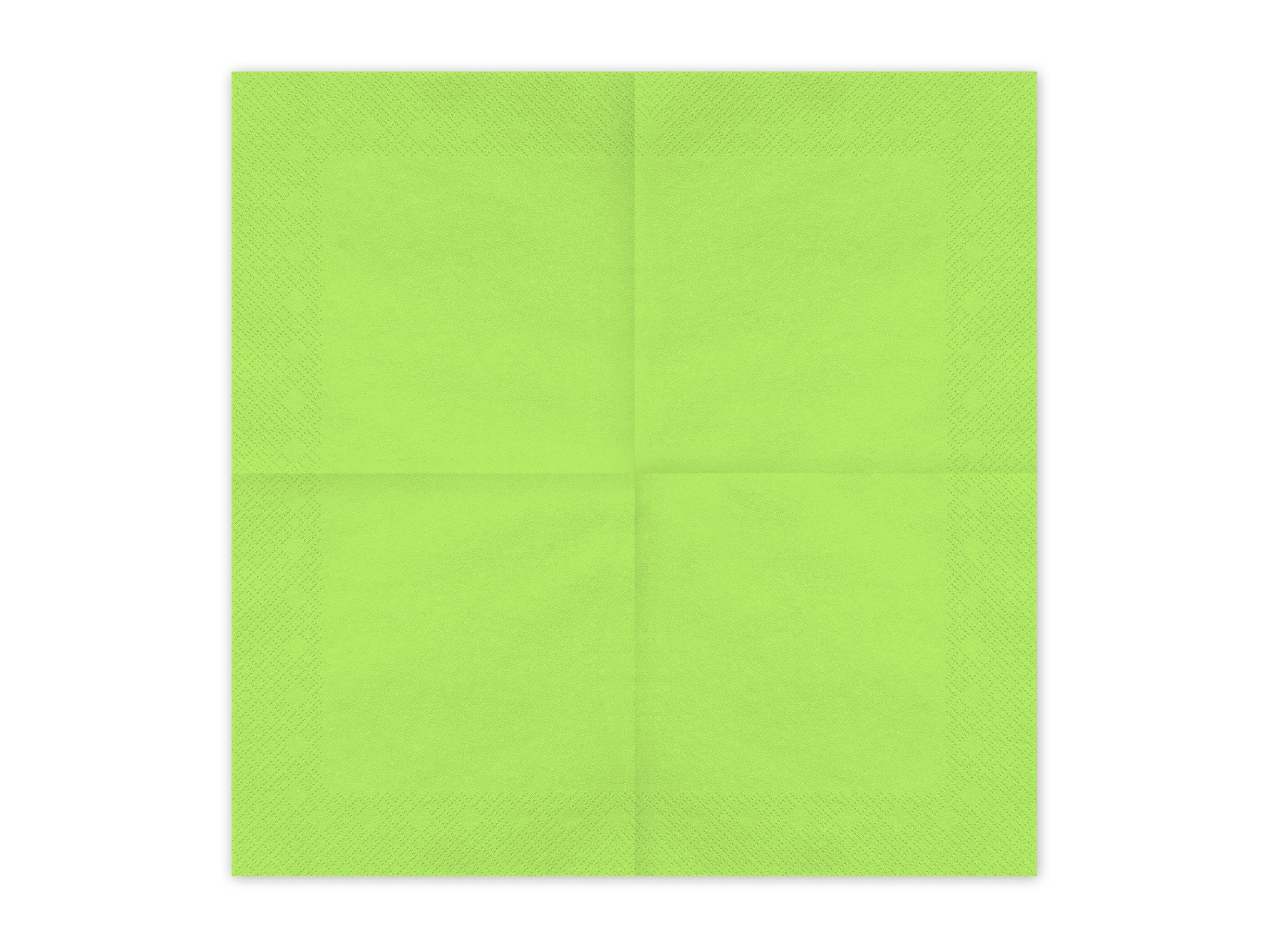 partydeco Papierserviette, Servietten Papier 33x33cm 2-lagig 20 Stück Hellgrün