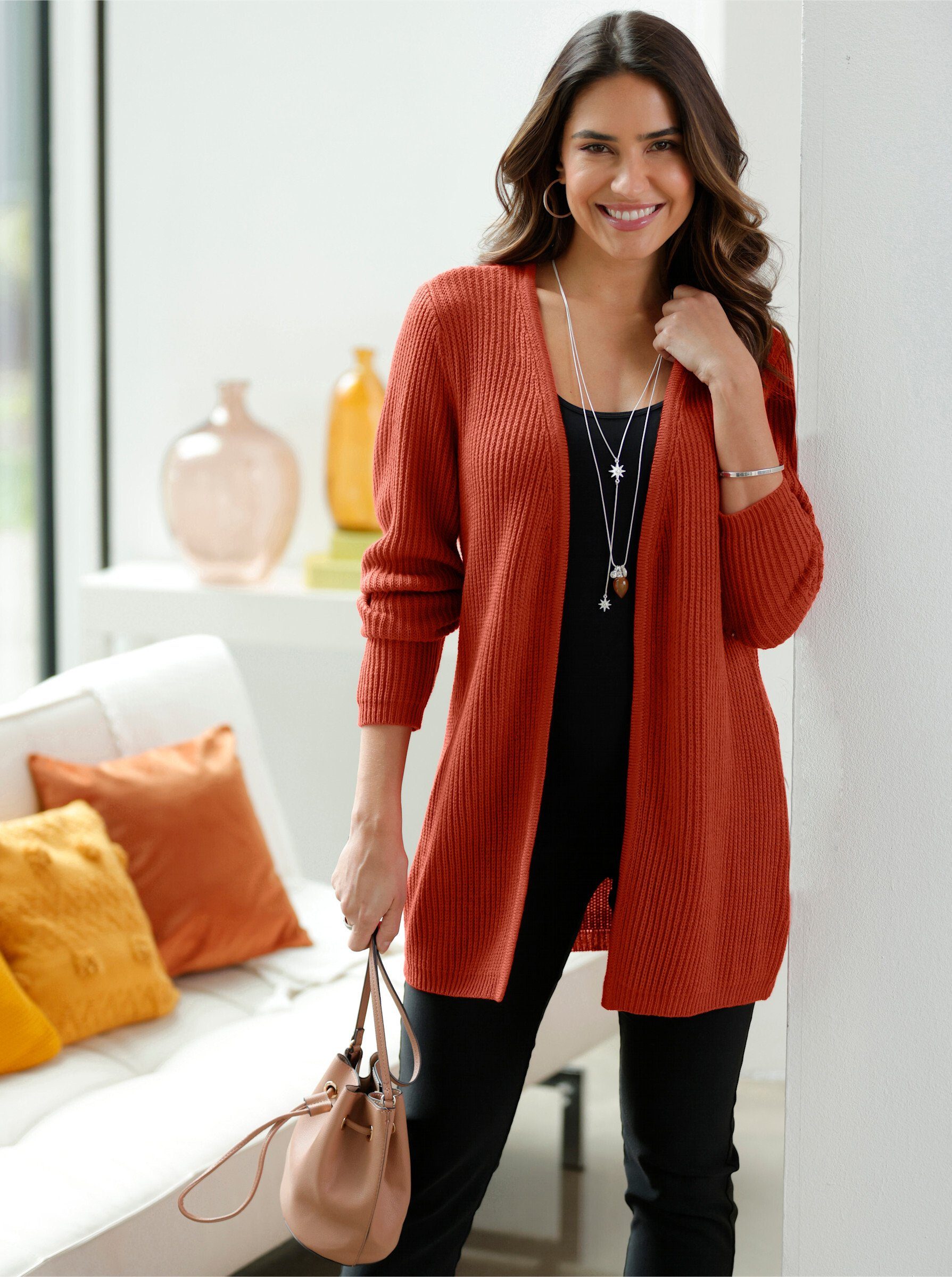 Sieh an! Strickjacke Long-Strickjacke Langarm Sonstiger Warencharakter