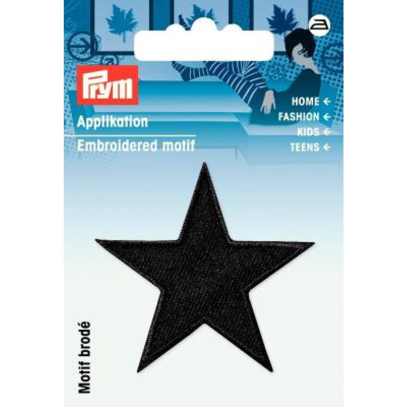 Prym Stricknadeln Applikationen - Kids and Hits - aufbügelbar Sterne schwarz 2 St