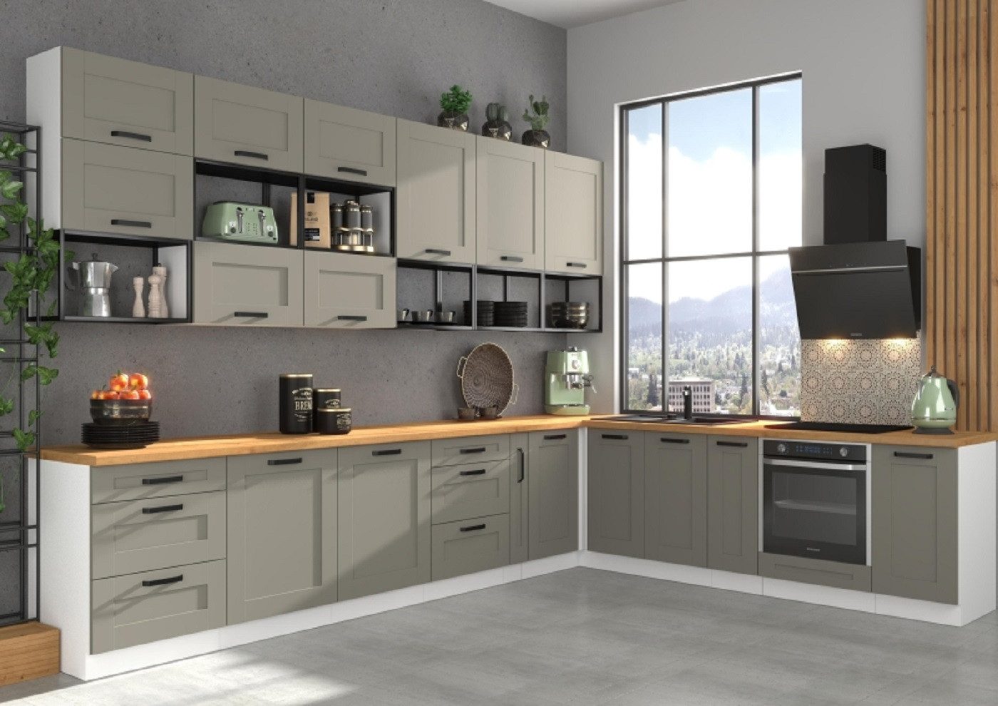 ROYAL24_MARKT Winkelküche - Elegante Lösungen/Unsere neuen Angebote ''Luna Ein Loft-Regal, Tolle Möbel – machen glücklich.