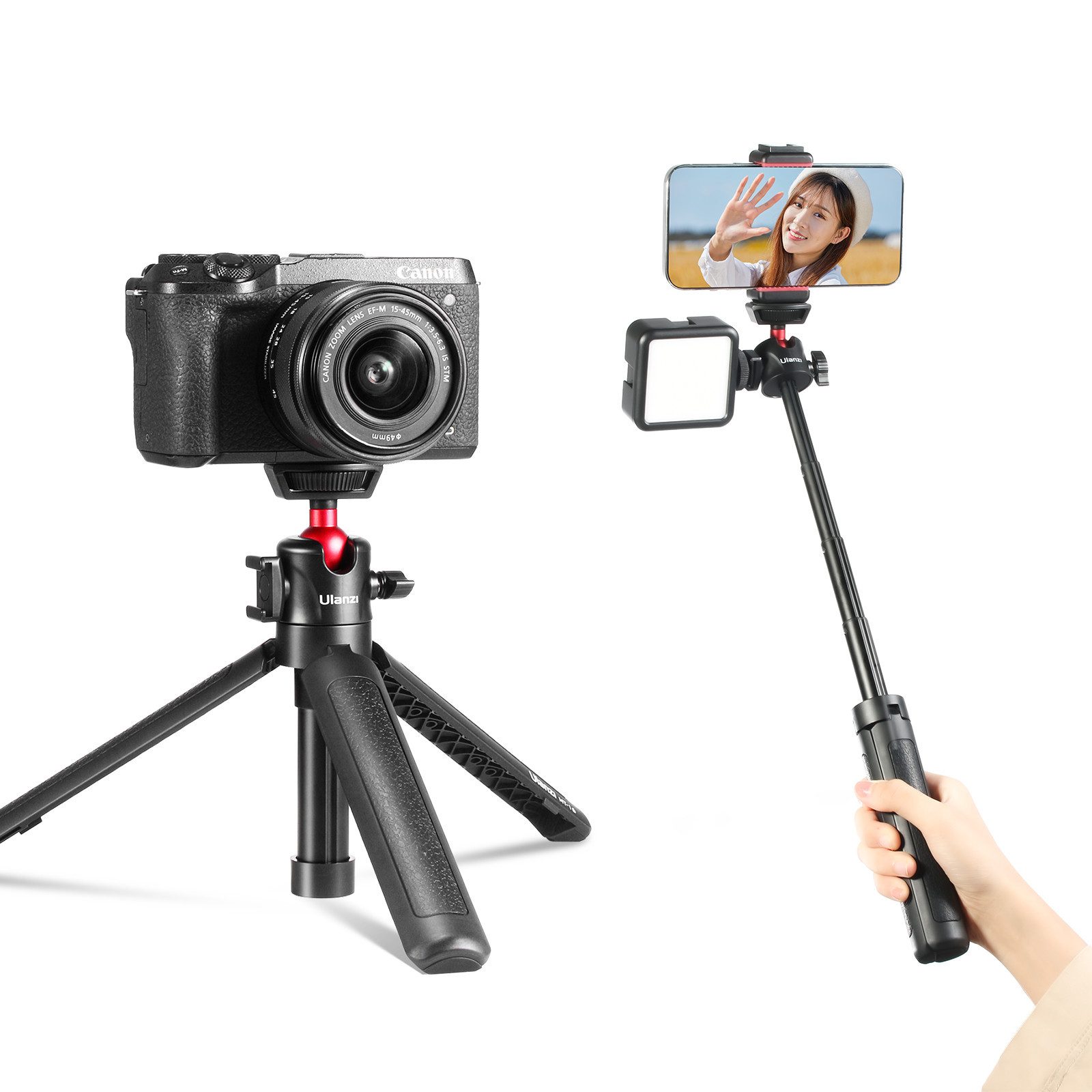 ULANZI MT-16 Ausziehbares Tablet-Stativ mit Kugelkopf für Phone SLR-Kamera Kamerastativ