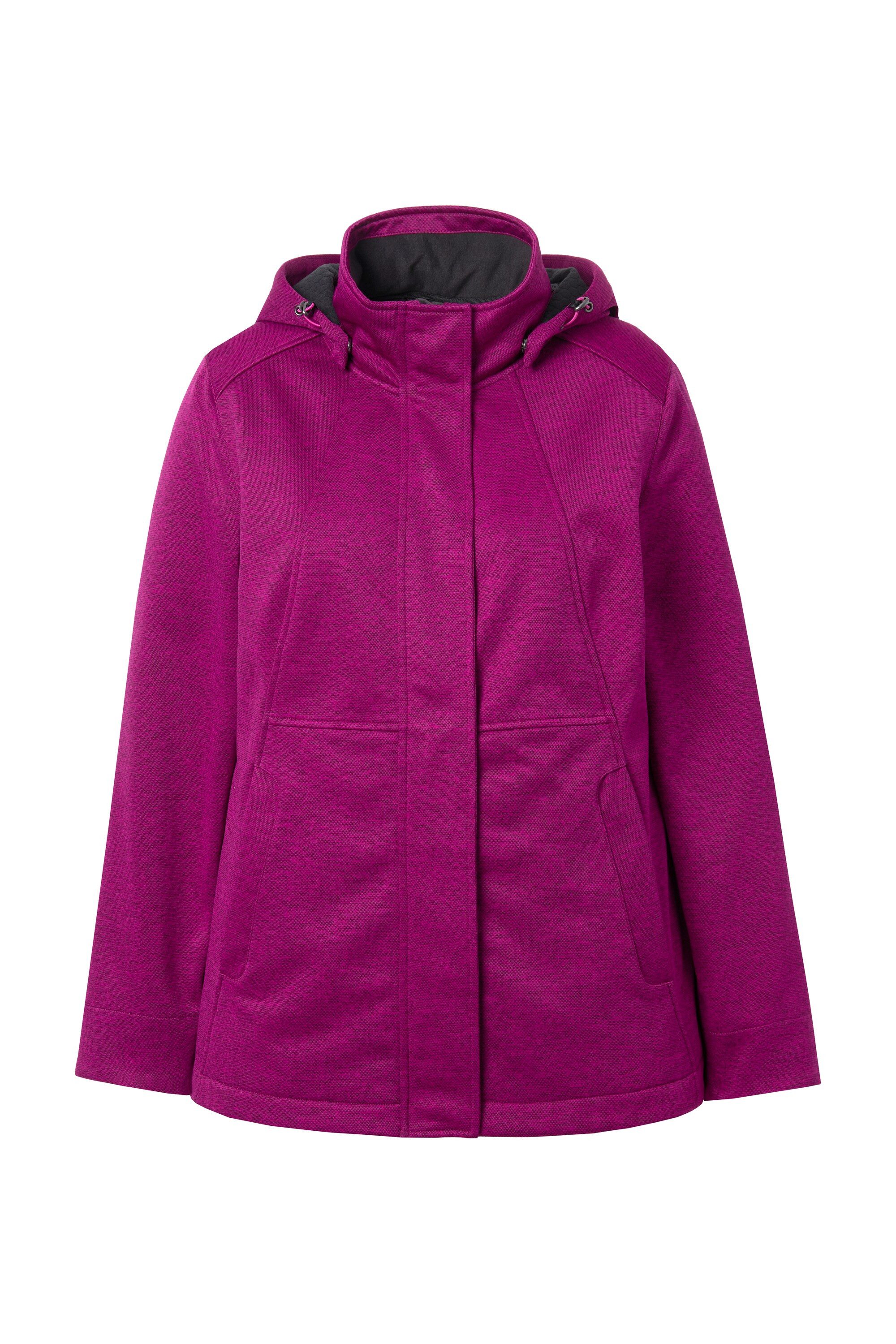 Ulla Popken Softshelljacke HYPRAR Softshelljacke wasserabweisend Kapuze günstig online kaufen