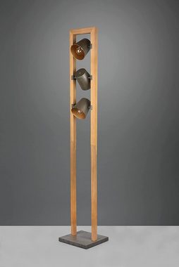 lightling Stehlampe Ben, ohne Leuchtmittel, moderne Stehlampe mit Massivholzrahmen und Schirmen aus Metall