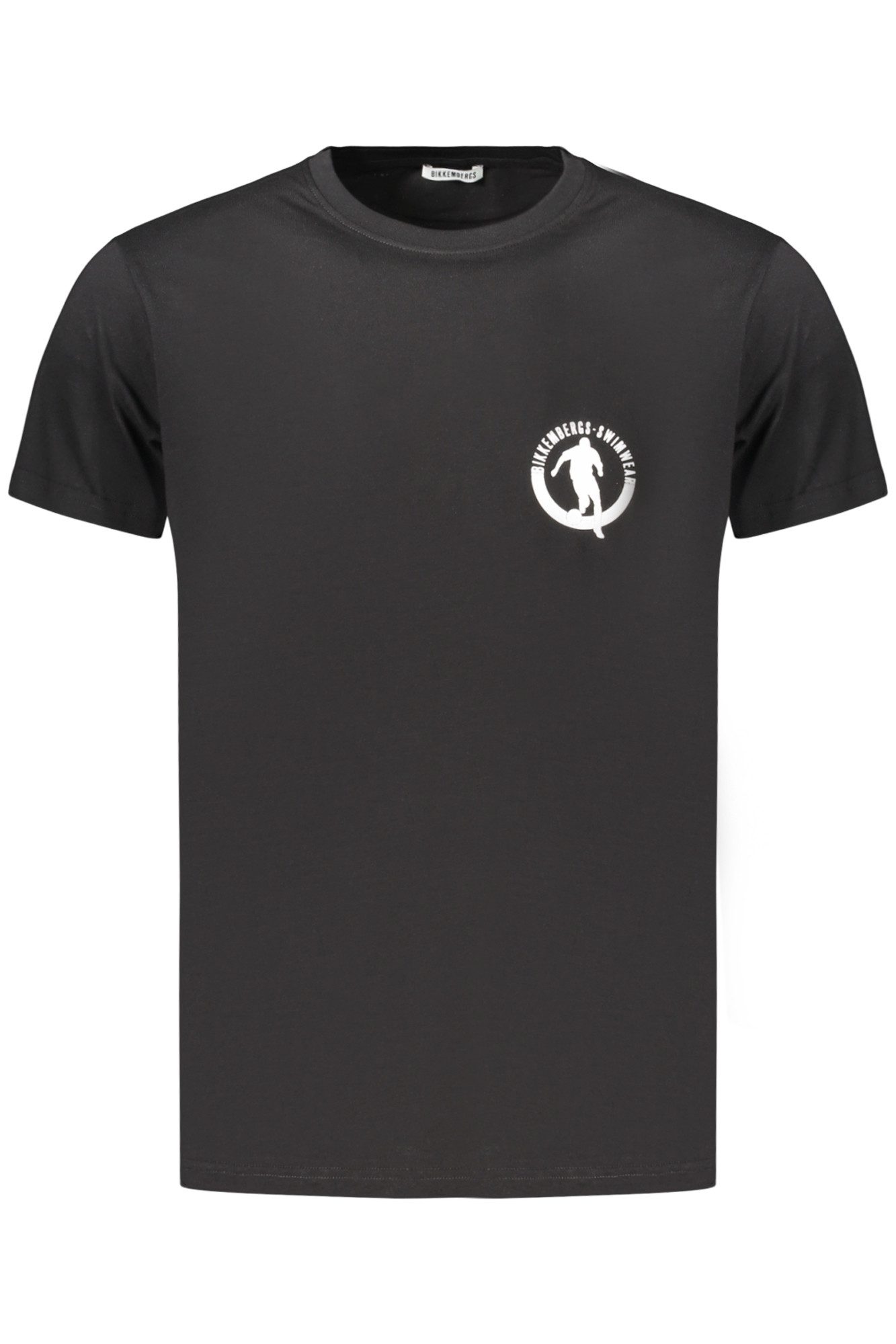 Bikkembergs T-Shirt Schwarzes Herren-T-Shirt mit Rundhalsausschnitt und