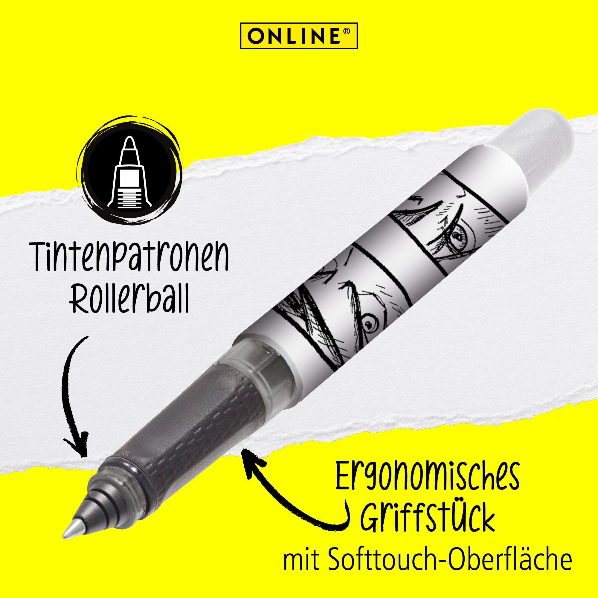 Schule, Deutschland Online ideal Tintenroller Pen hergestellt in für die Tintenpatronen-Rollerball, College ergonomisch, Manga