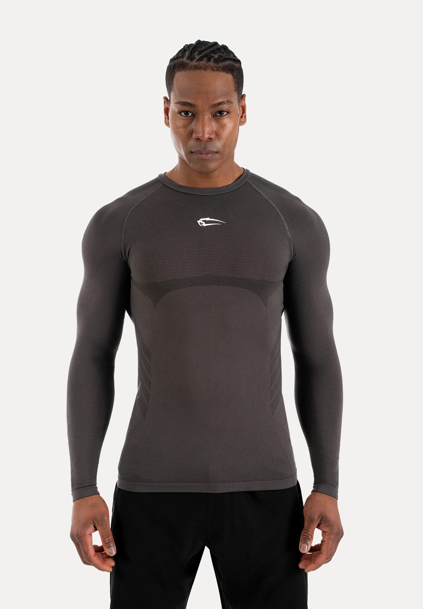 Longsleeve Carnos, Compression Shirt Herren, Langarmshirt für Gym & Training