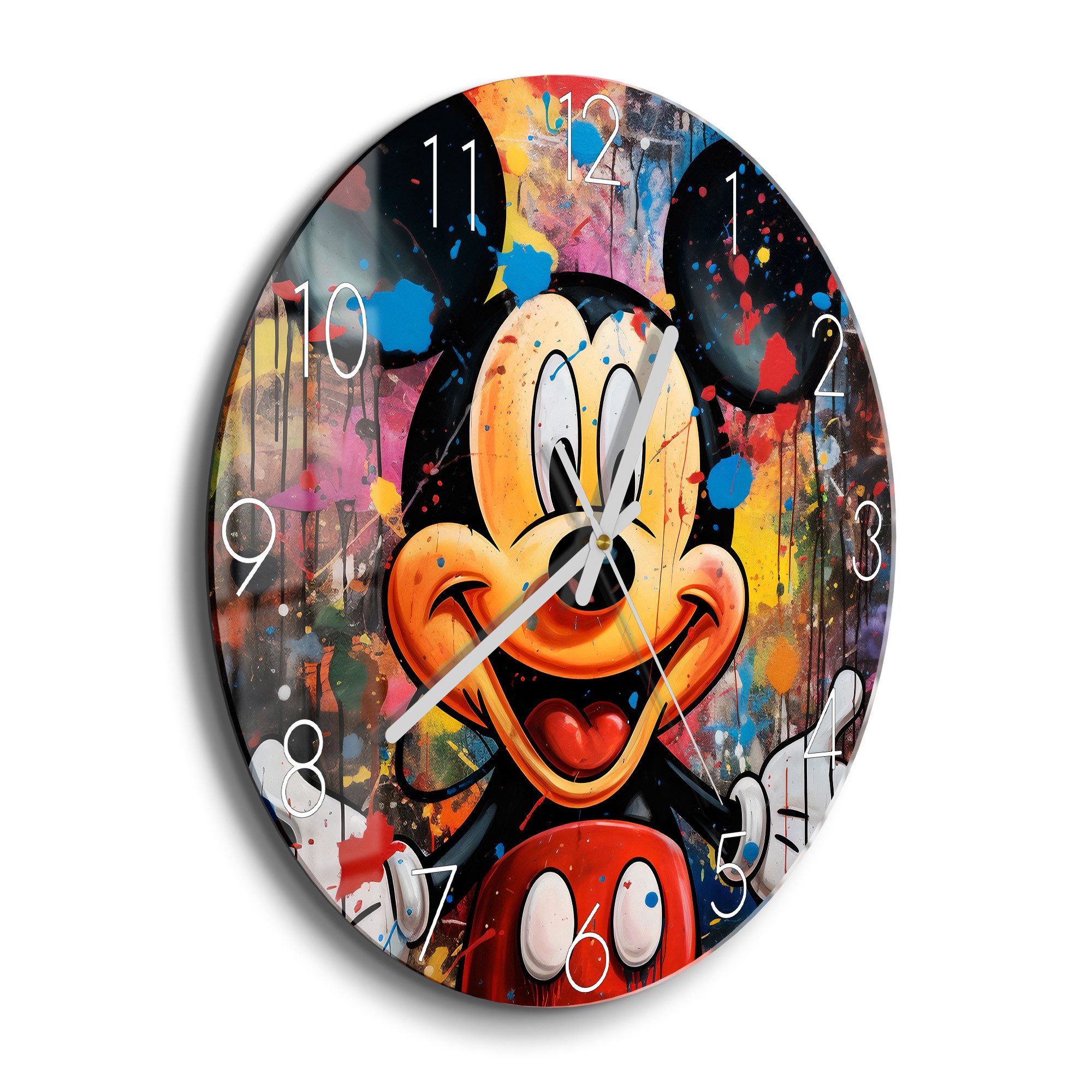 DEQOART Wanduhr 'Mickey im Farbenzauber' (Glas Glasuhr modern Wand Uhr Desi günstig online kaufen
