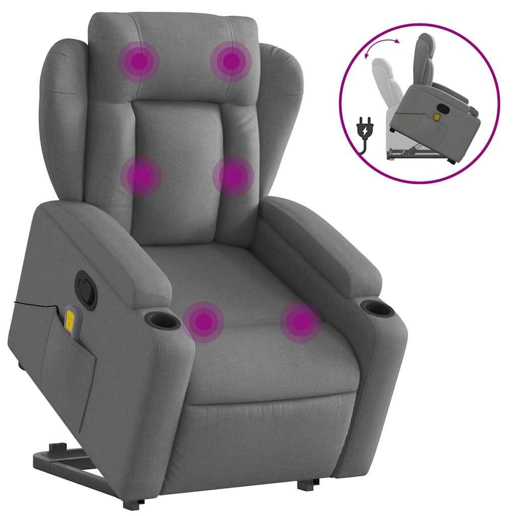 vidaXL Sessel Massagesessel mit Aufstehhilfe Dunkelgrau günstig online kaufen