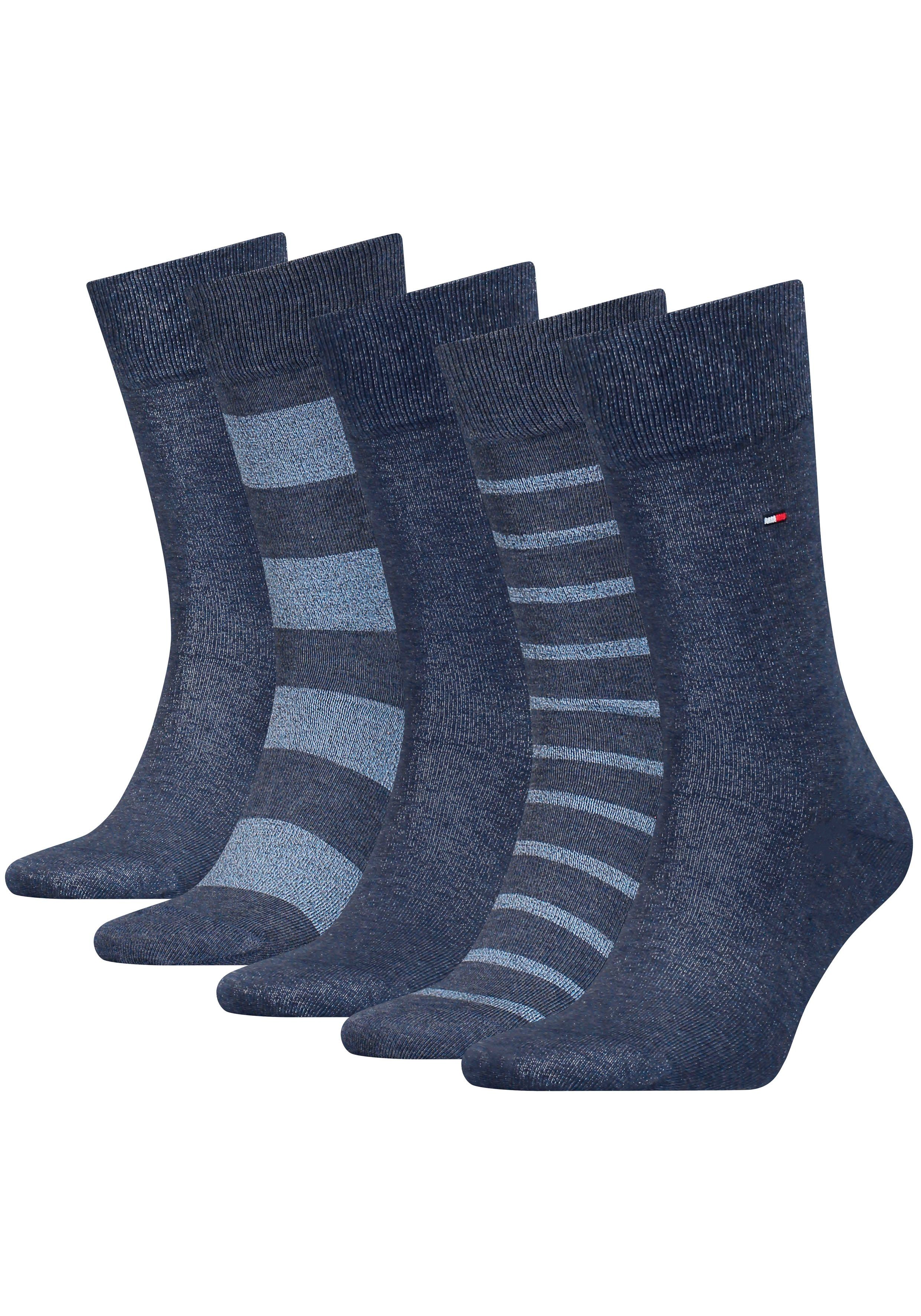 Tommy Hilfiger Socken (Packung, 5-Paar) TH MEN SOCK 5P GIFTBOX MOULINE STRIPE jeans