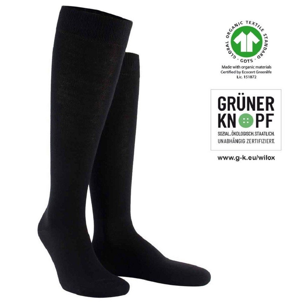 geizig Wilox Kniestrümpfe Schwarz COTTON BIO Baumwolle BIO ORGANIC (1-Paar)