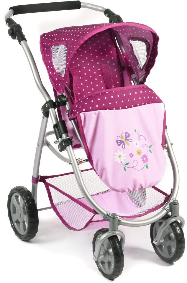 CHIC2000 Kombi-Puppenwagen Emotion All In 3in1, Brombeere, inkl. Babywanne, Babyschale und Sportwagenaufsatz