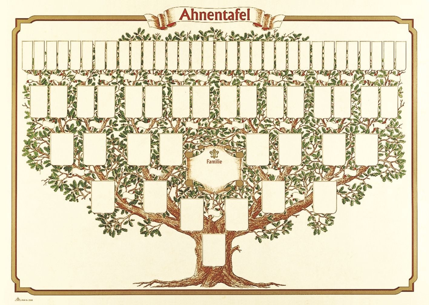 Formularblock 2808 Schmuck-Ahnentafel "Skizzierter Baum" 6 Generationen (BxH): 70x50