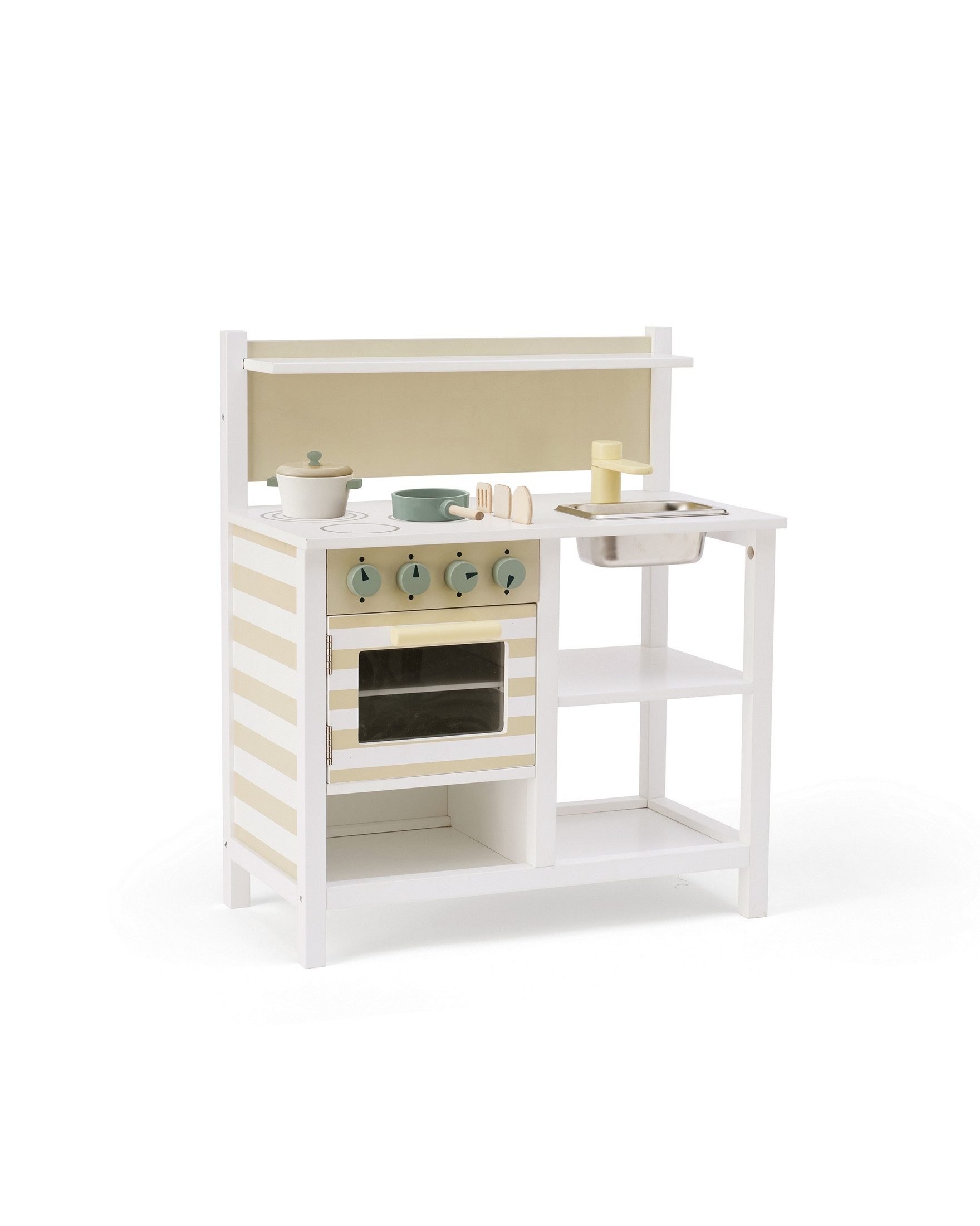 Kids Concept Spielküche Kids Concept Spielküche weiß - ab 2 Jahre - 57x30x66cm MDF, Pappel-Sperrholz,Stahl, aus Holz