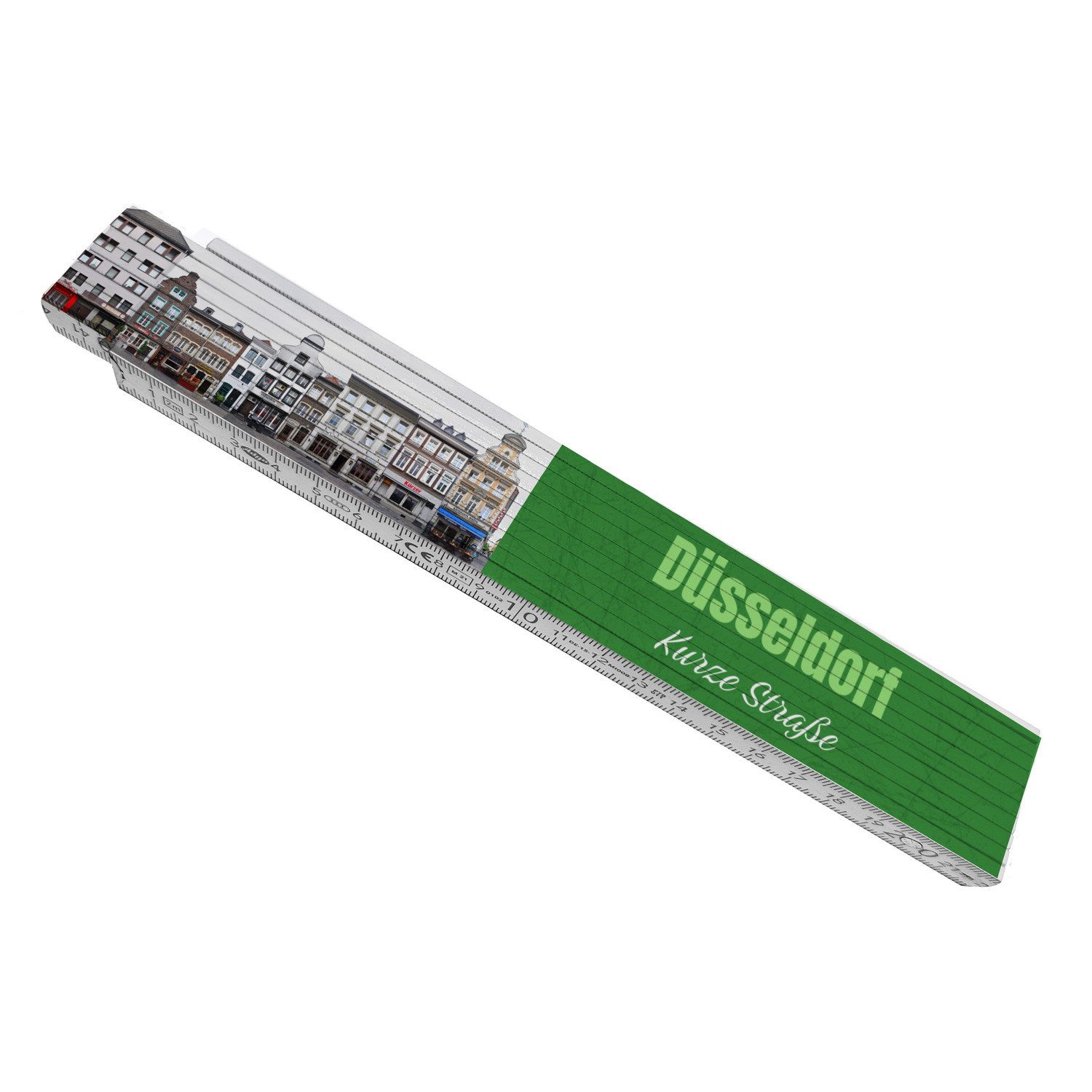 speecheese Zollstock streetline Düsseldorf Kurze Straße Meterstab aus Holz