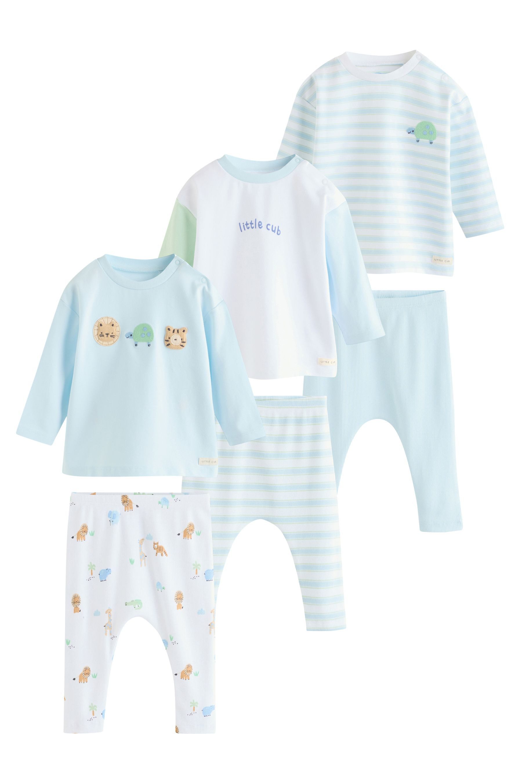 Shirt & Leggings Baby-Oberteil & Leggings, 6-teiliges Set