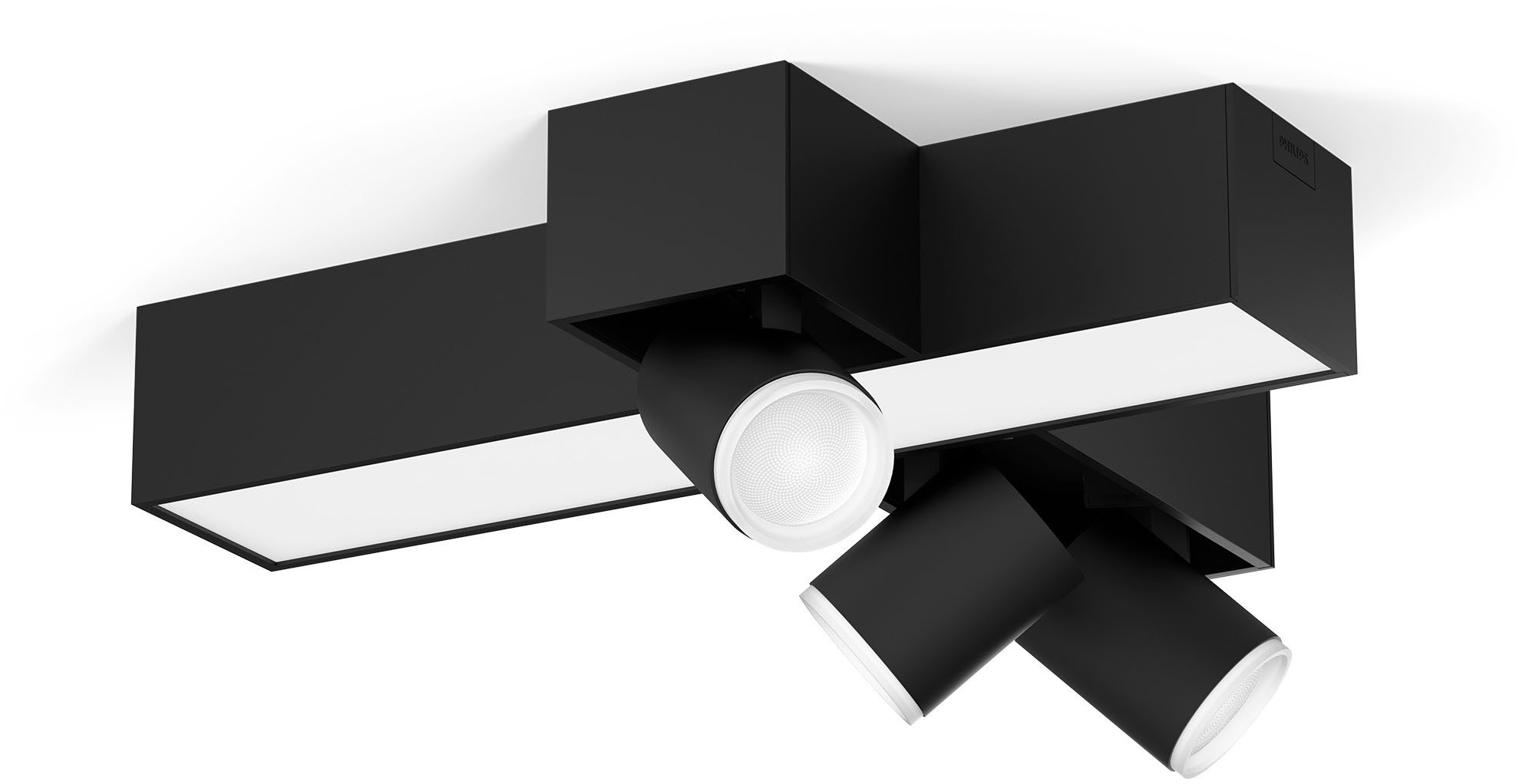 Philips Hue LED Deckenspot White & Color Ambiance Centris 3er Spot Cross-Design, Abschaltautomatik, Bluetooth, CCT - über Fernbedienung, Dimmfunktion, Farbsteuerung, Farbwechsel, Leuchtdauer einstellbar, Memoryfunktion, Nachtlichtfunktion, RGB, Smart Home, Timerfunktion, dimmbar über Fernbedienung, erweiterbar, mehrere Helligkeitsstufen, LED wechselbar, RGB