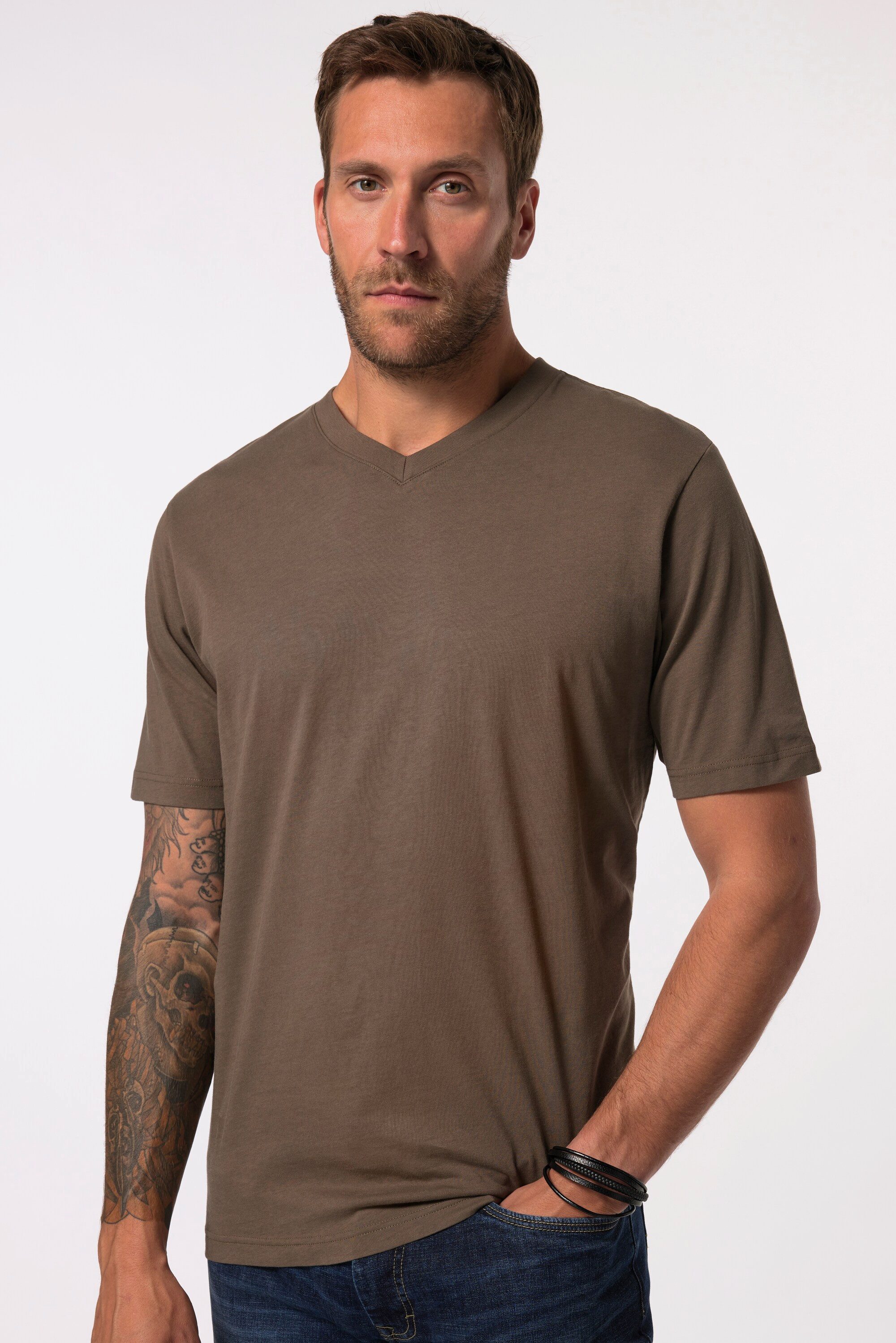 JP1880 T-Shirt bis 8XL T-Shirt aus Jersey Basic V-Shirt günstig online kaufen