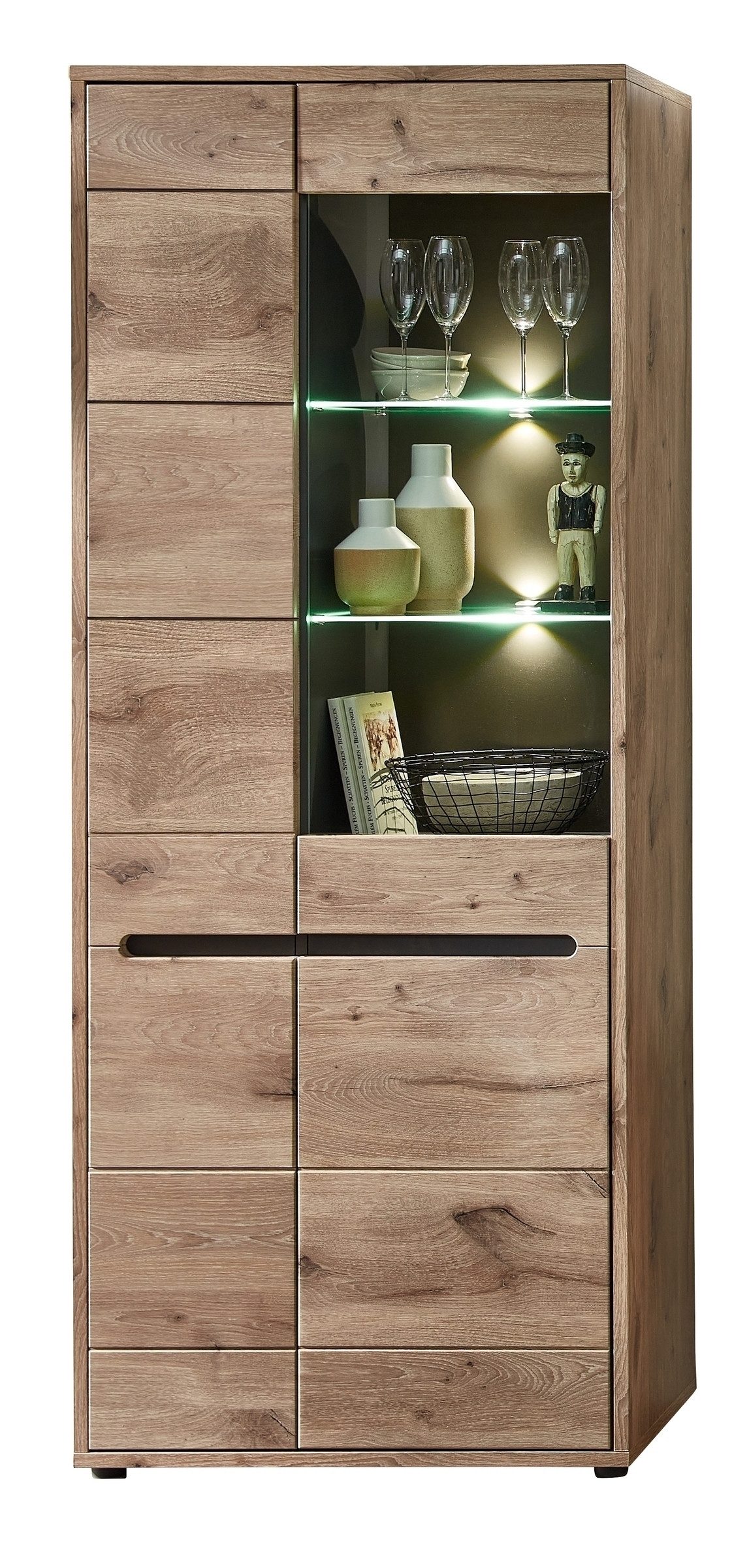 Innostyle Stauraumvitrine in Viking Oak Dekor - 80x202x38 (BxHxT)