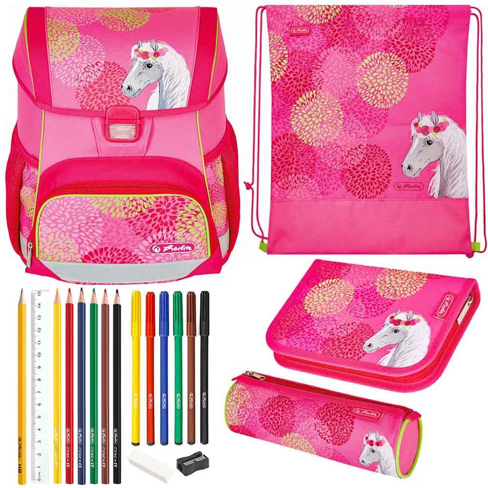 Herlitz Schulranzen Set Loop Plus 10-teilig 2025 Mädchen Bloomy Horse