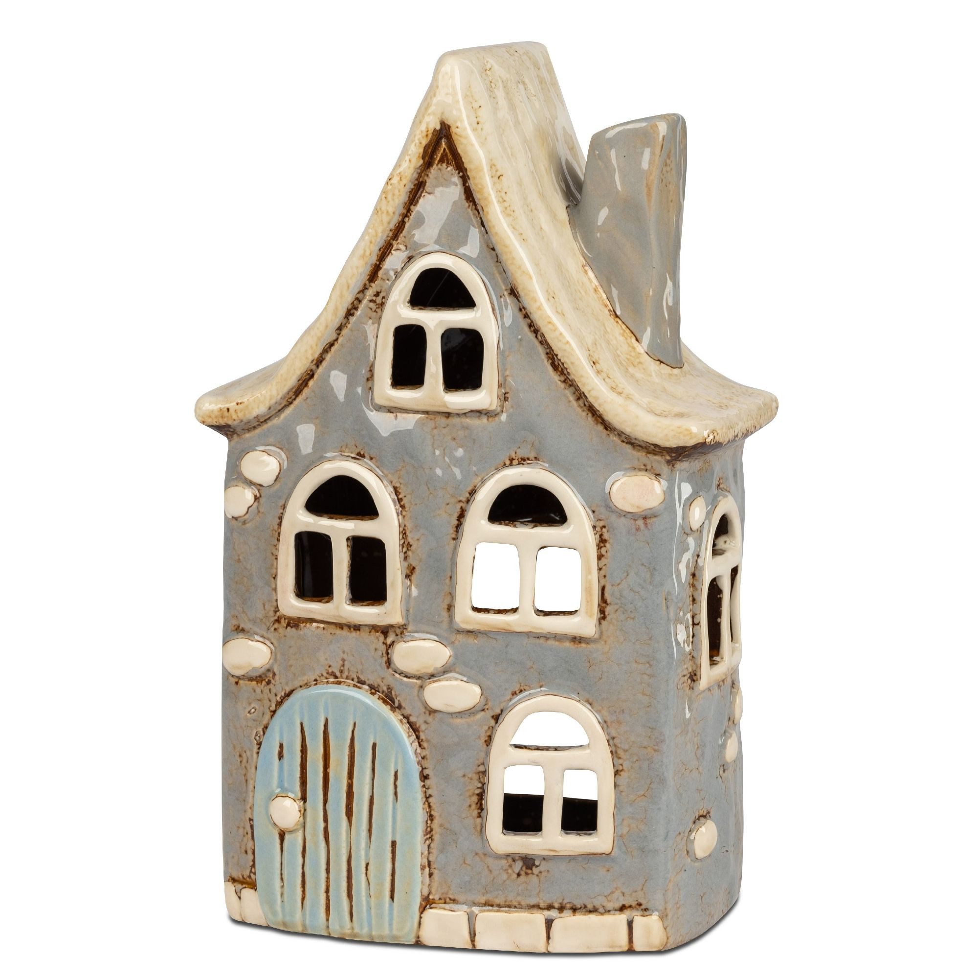formano Teelichthalter Häuser, Farbe: Blau, Motiv: Haus
